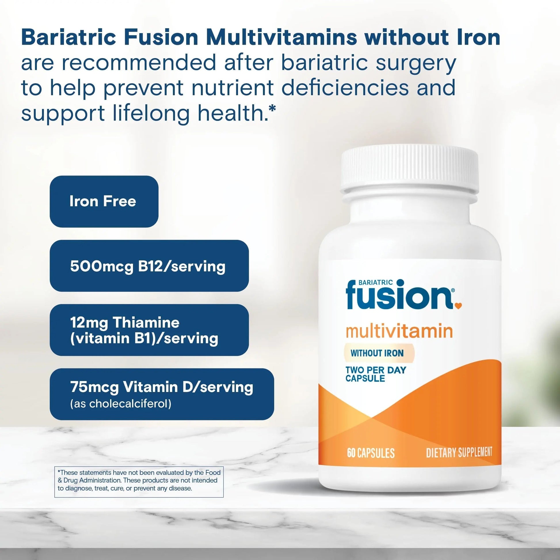 Bariatric Fusion Bariatric Multivitamin Without Iron | Post Bariatric Surgery Patients | Iron Free Bariatric Vitamin Bariatric FusionAu supplements