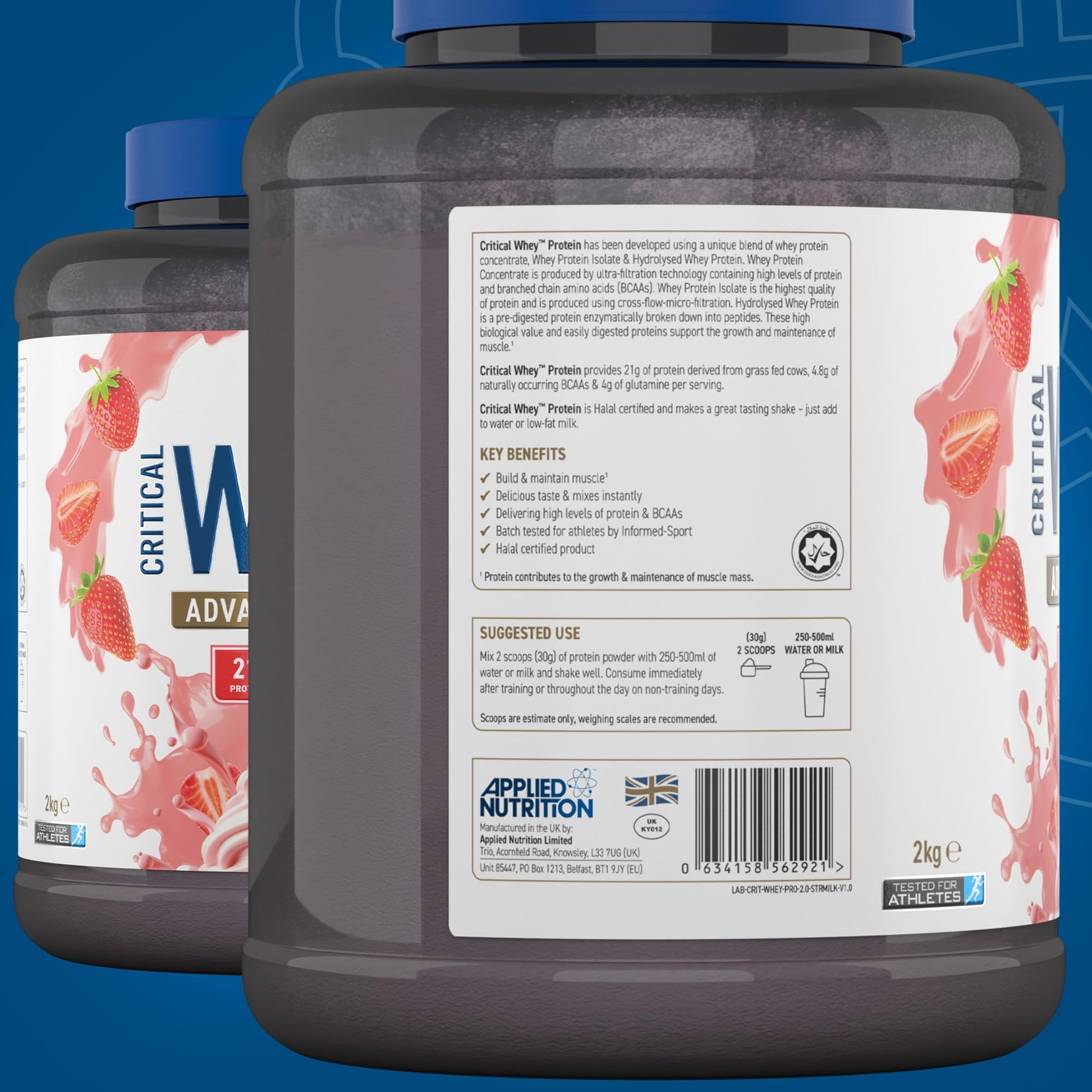 Applied Nutrition Critical Whey Protein Powder 2kg - High Protein Powder, Protein Milkshake Applied NutritionAu supplements