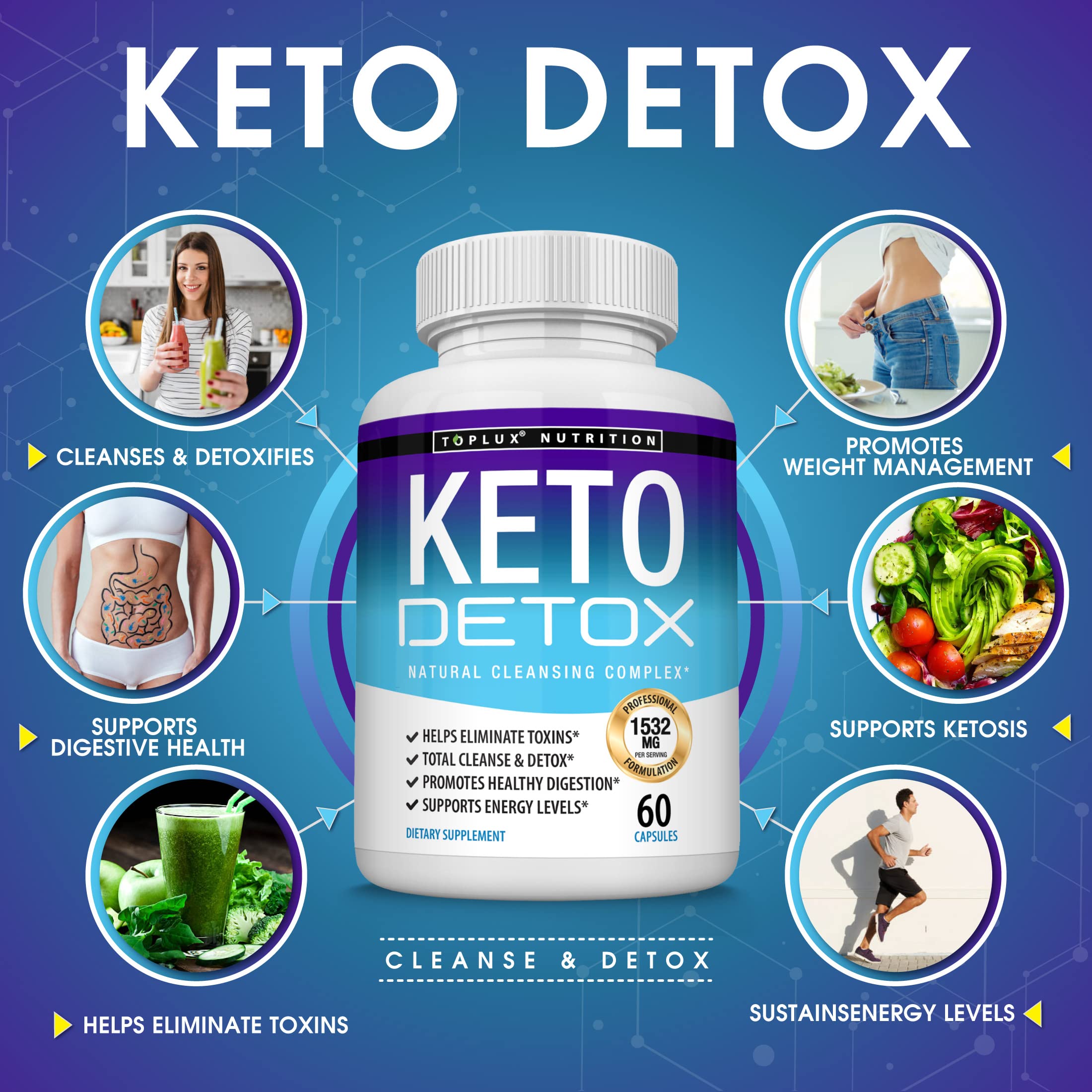 Toplux Keto Detox Pills Advanced Cleansing Extract – 1532 Mg Natural Acai Colon TopluxUS supplements