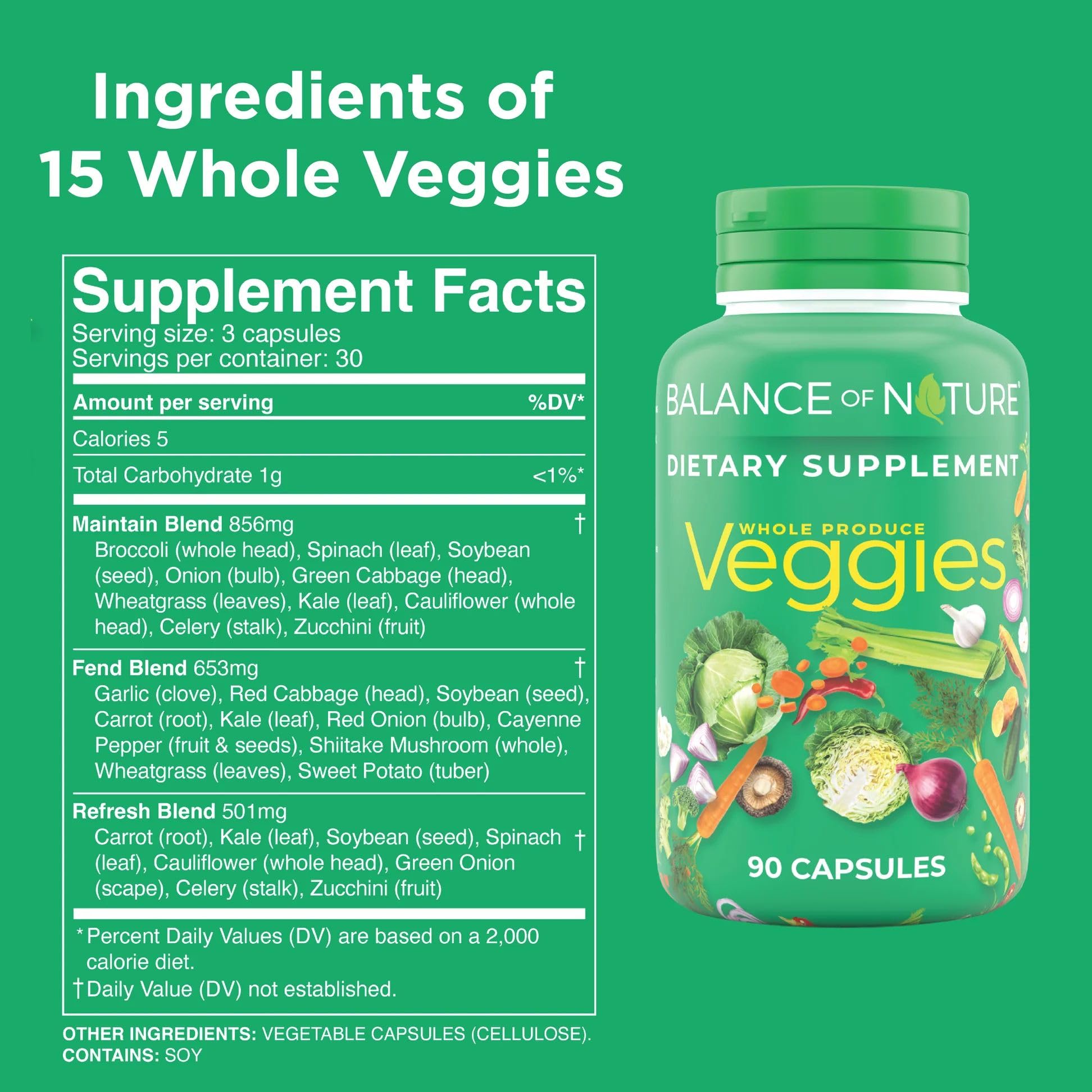 Balance of Nature Whole Veggies Supplement with Superfood Vegetables Balance of NatureAu supplements