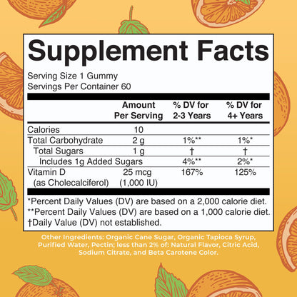 MaryRuth Organics Vitamin D3 Gummies | 2 Month Supply | Adults & Kids Vitamin D Gummy | Immune Support Supplement | VIT D3 1000IU for Bone Health&Muscle Function | Vegan | Non-GMO | Gluten Free | 60 MARYRUTH'SUS supplements
