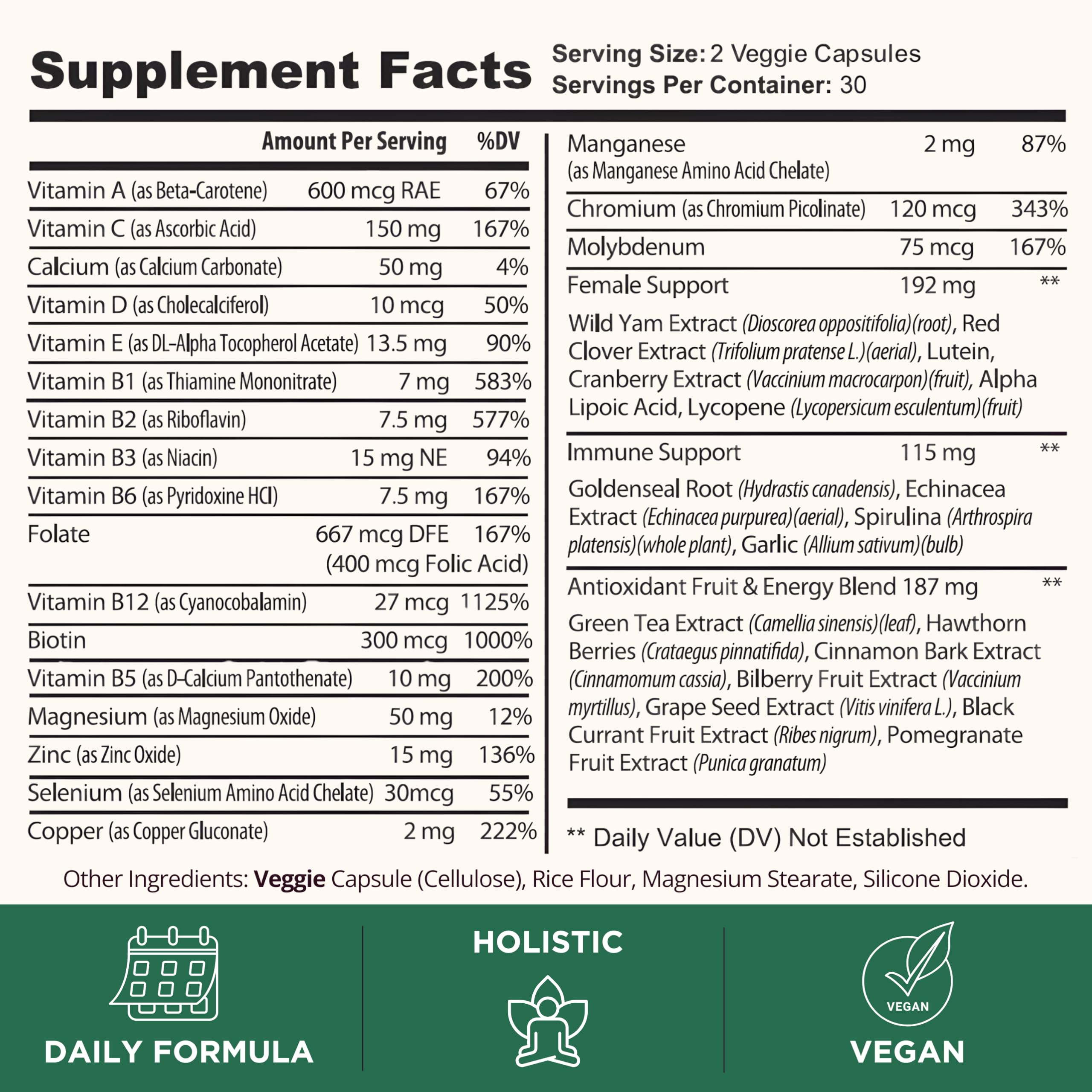 TODICAMP Melanin-Rich Physiology Women's Wellness Formula with 37 Active Ingredients - Daily Multivitamin for Women Hormone Balance, Energy Vitamins for Women, Biotin Supplement for Hair Skin & Nails TODICAMPAu supplements