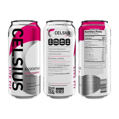 CELSIUS ESSENTIALS, Sparkling Dragonberry, Performance Energy Drink 16 Fl Oz CELSIUSUS supplements