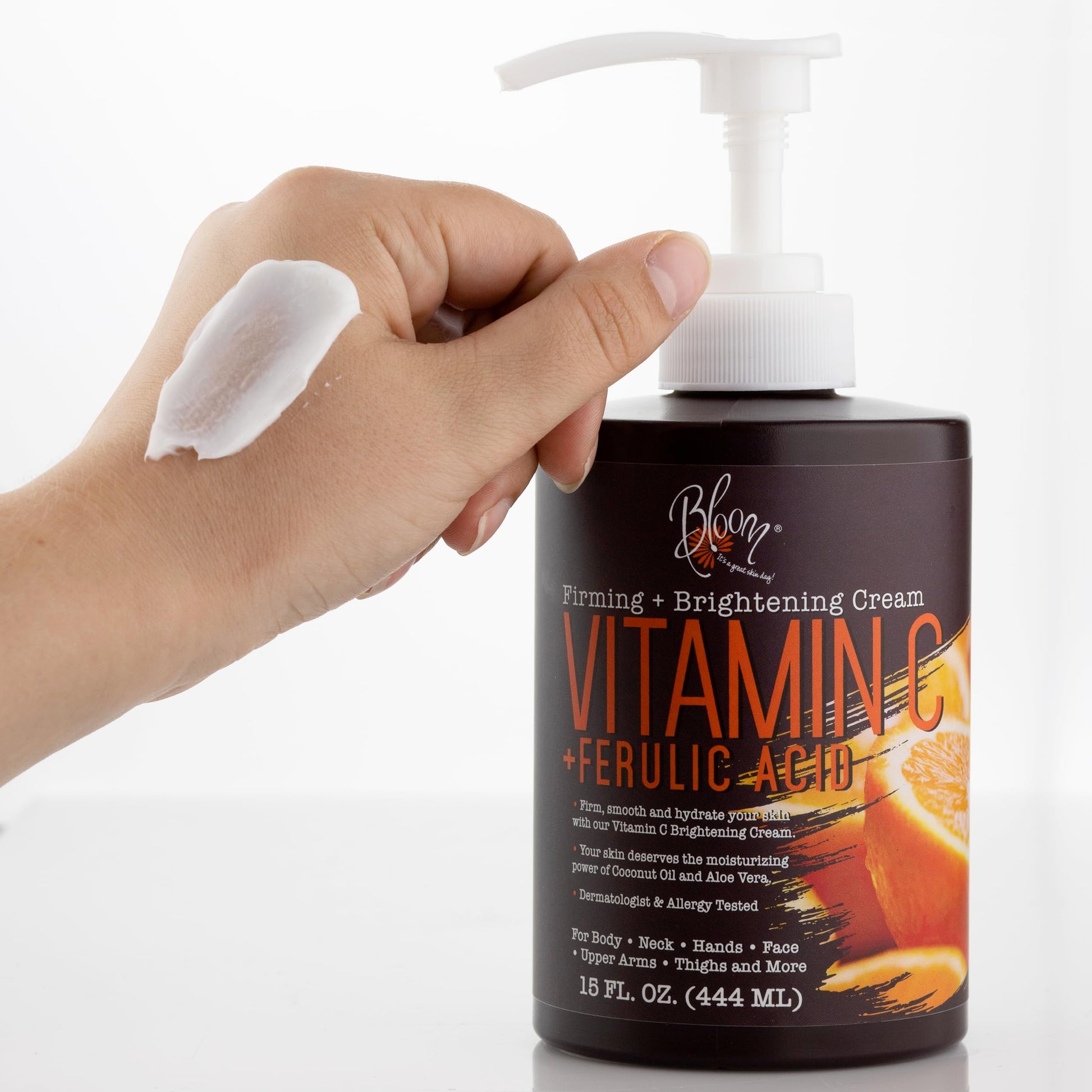 BLOOM Vitamin C Cream Body Lotion & Face Moisturizer W/Coconut Oil | Natural Skin Care BLOOM IT'S A GREAT SKIN DAY!US supplements
