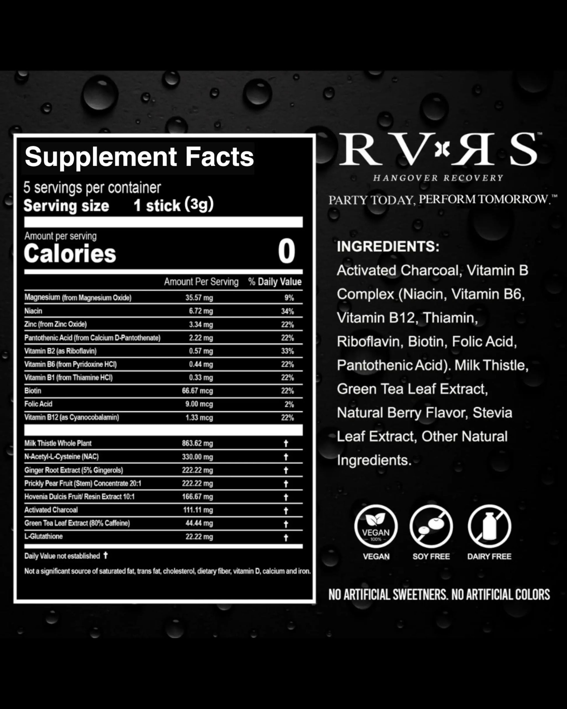 RVRS Recovery Support Powder Sticks (5) RVRSnz supplements