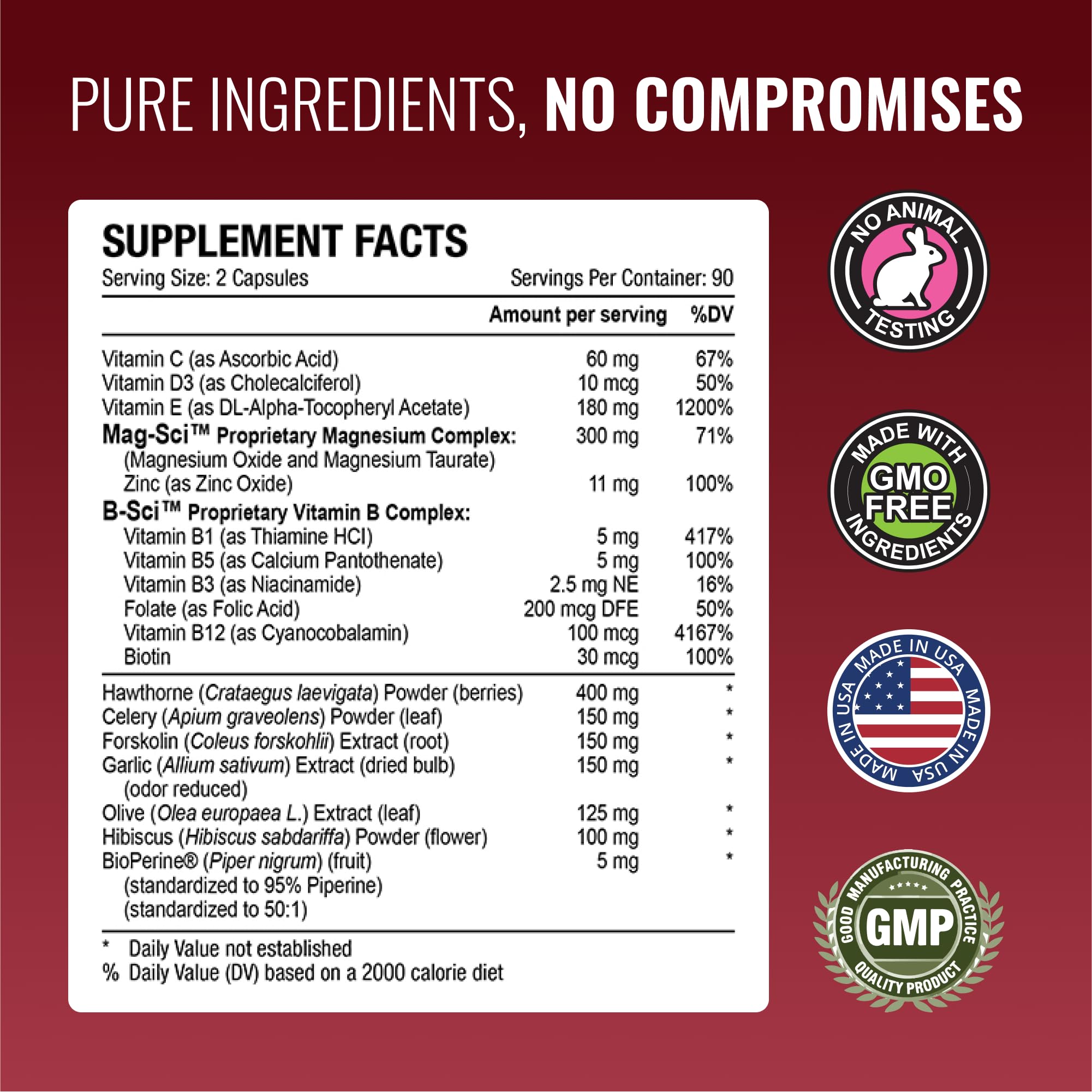 Approved Science Bloodsyl - Supports Blood Flow - Hawthorn Berry, Magnesium, BioPerine - Vegan - 180 Capsules - Pack of 1 Approved ScienceAu supplements