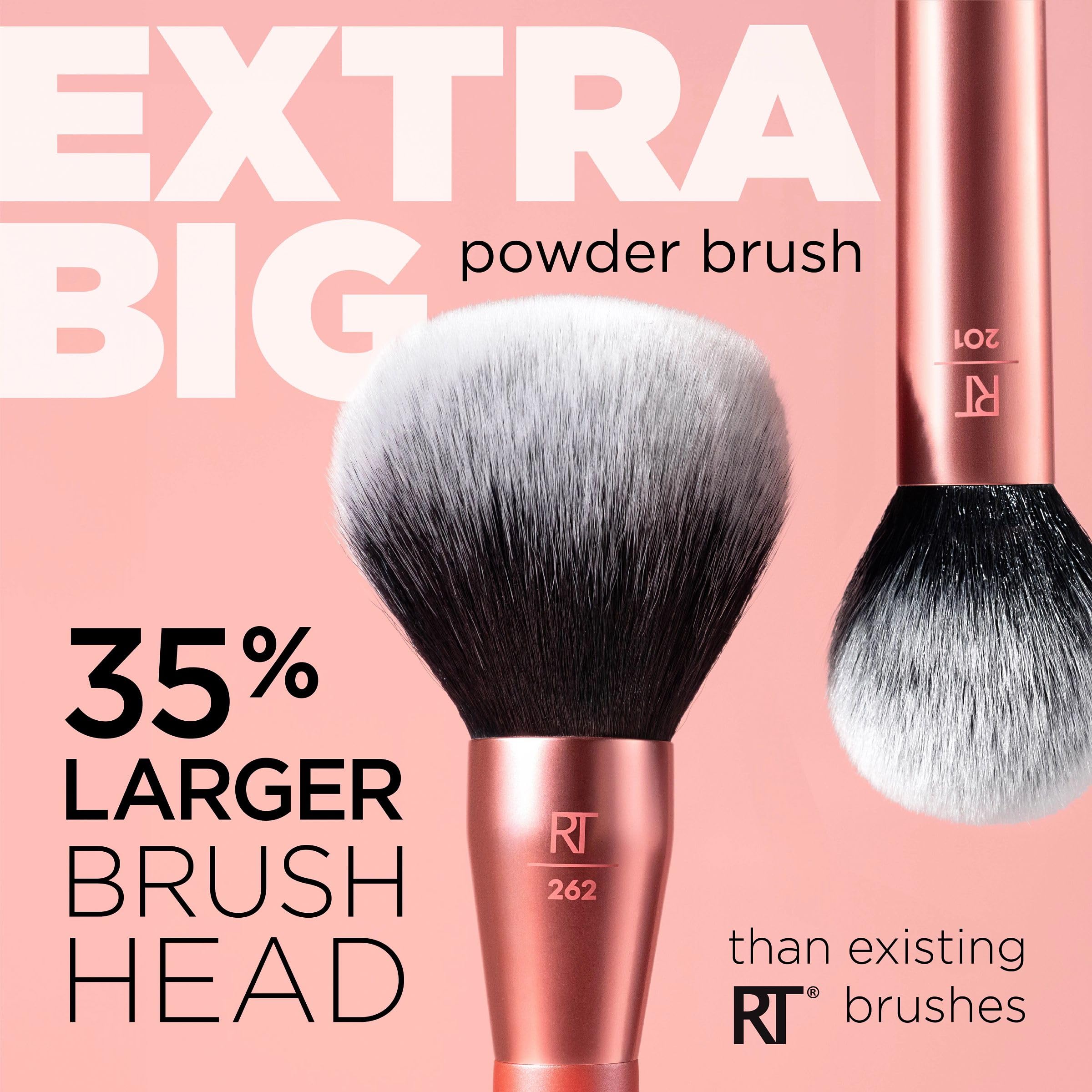 Real Techniques Extra Big Powder Brush, Large Makeup Brush For Powder, Fluffy Head For All-Over Setting, XL Oversized Brush For Quick Application, Cruelty-Free, Synthetic Bristles, 1 Count Real TechniquesAu supplements