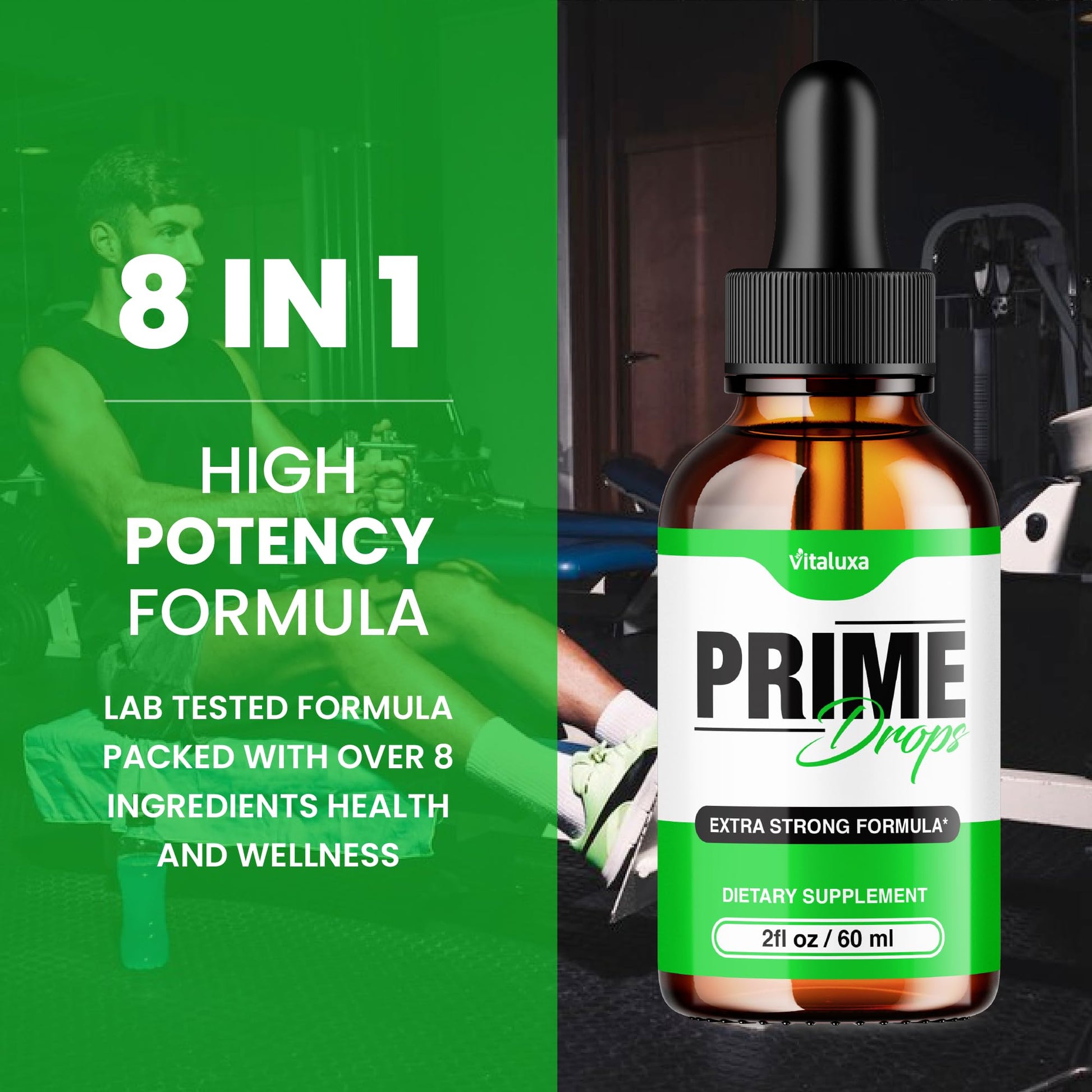 (2 Pack) Prime Drops for Men, Extra Strength Prime Drops Liquid Supplement Performance Blend All Natural Support, PrimeDrops Advanced Formula Vitamins for Health Wellness Reviews (4oz) VitaluxaAu supplements