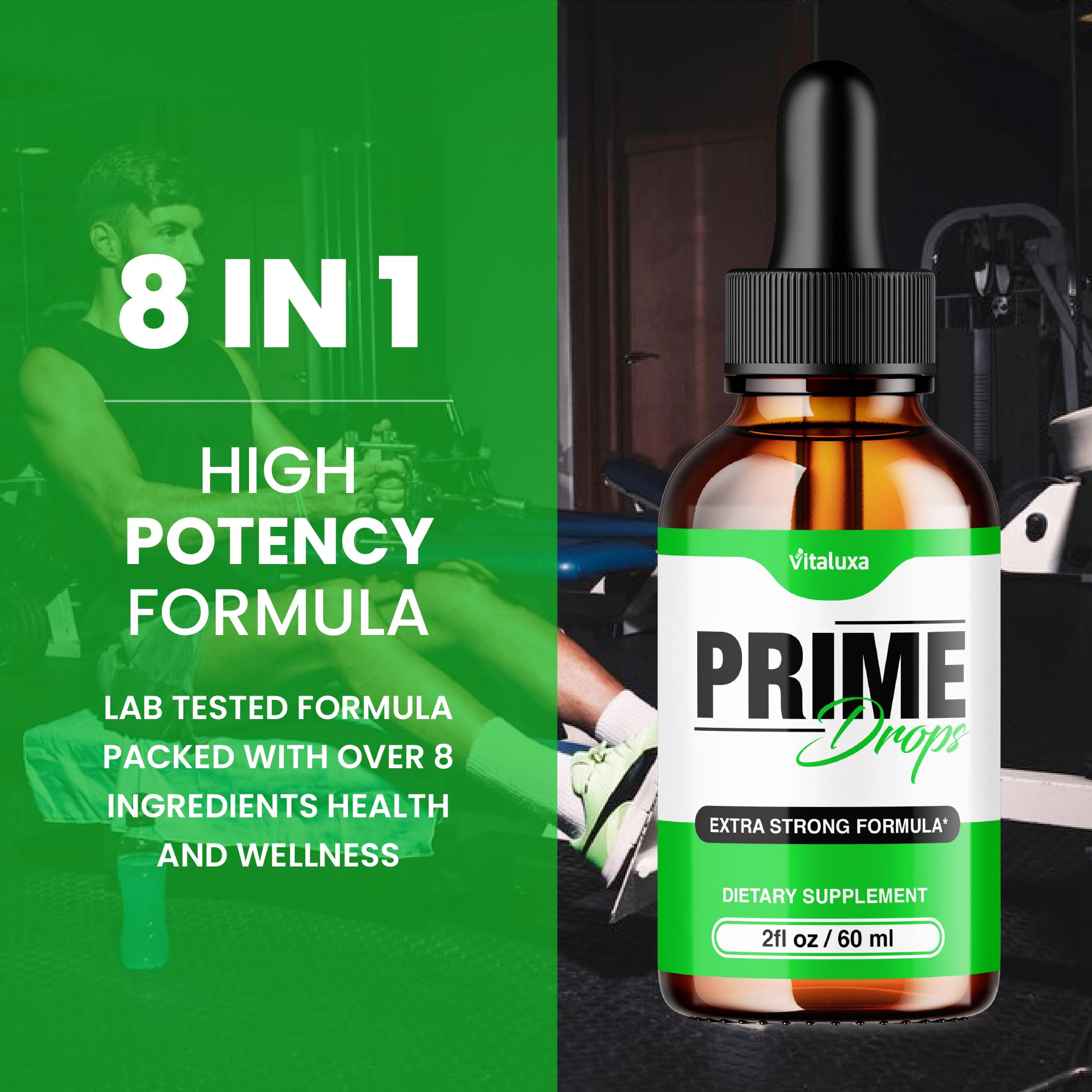 (2 Pack) Prime Drops for Men, Extra Strength Prime Drops Liquid Supplement Performance Blend All Natural Support, PrimeDrops Advanced Formula Vitamins for Health Wellness Reviews (4oz) VitaluxaAu supplements