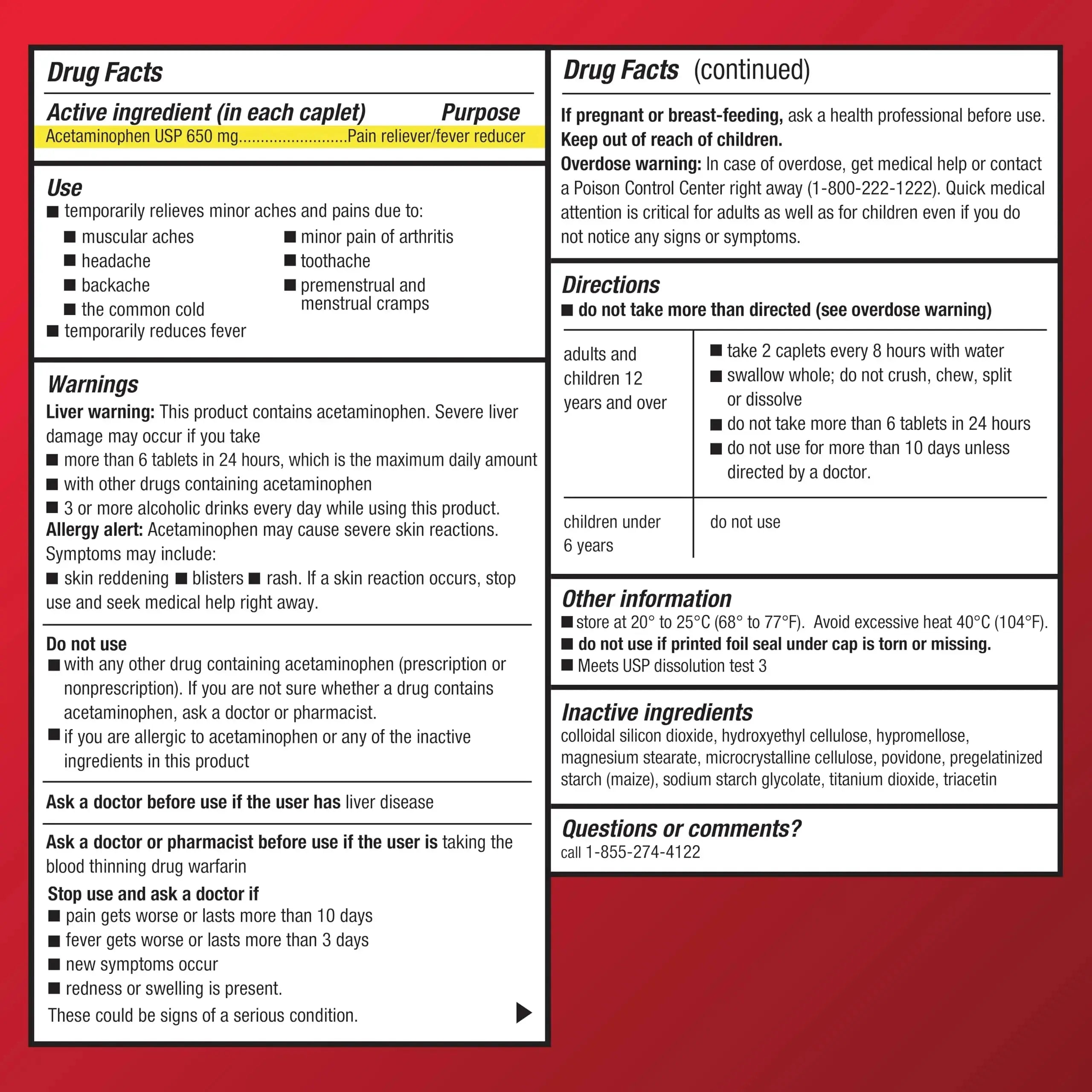 Amazon Basic Care Acetaminophen Extended-Release Tablets, 650 mg, Pain Reliever, Fever Reducer, 8 Hour Relief, 100 Count Amazon Basic CareAu supplements