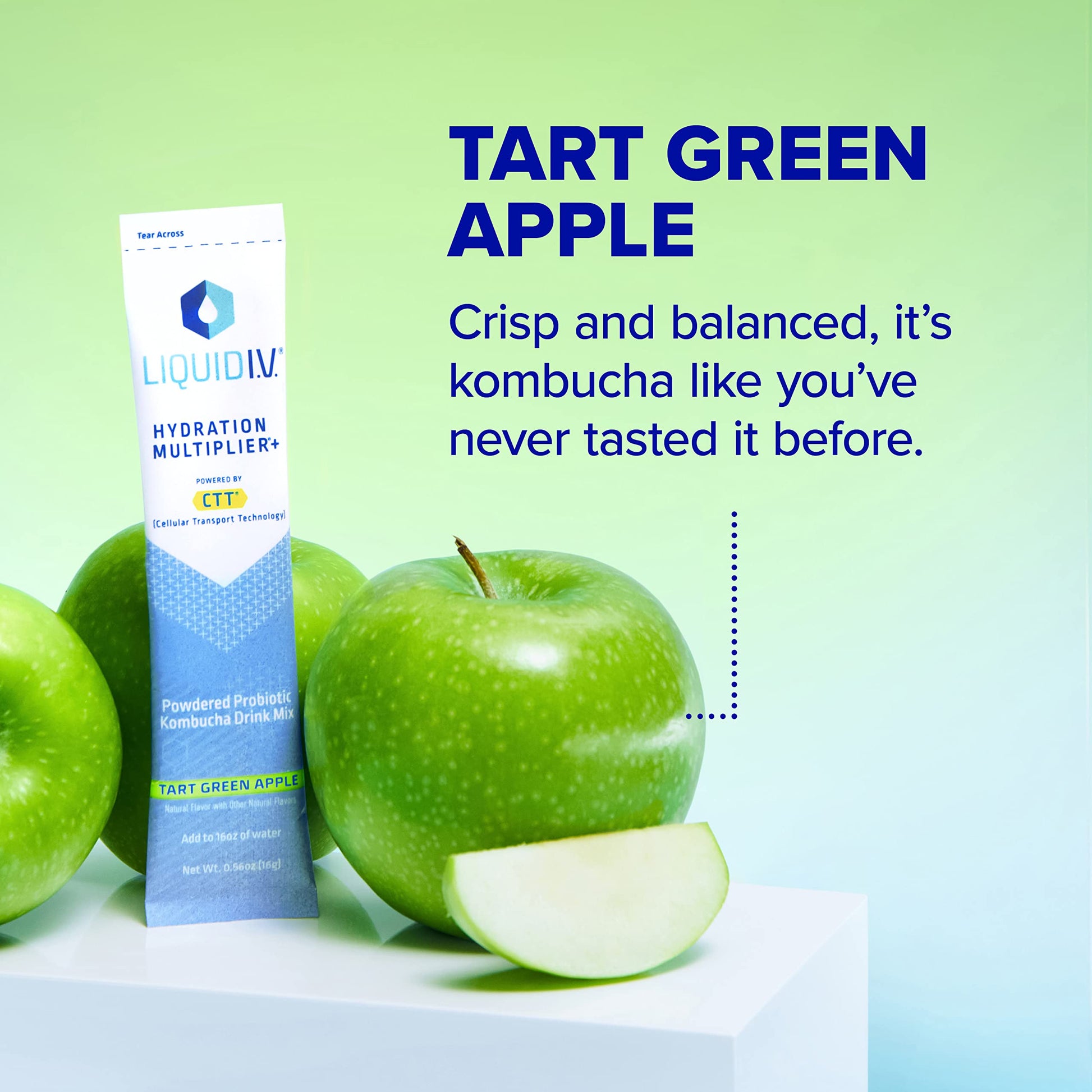 Liquid I.V. Hydration Multiplier + Probiotic Kombucha - Tart Green Apple - Hydration Powder Liquid I.V.Au supplements