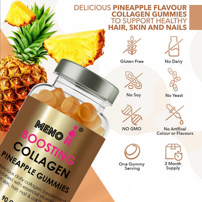 Meno® Boosting Collagen Natural Pineapple 90 Gummies Meno IIUS supplements