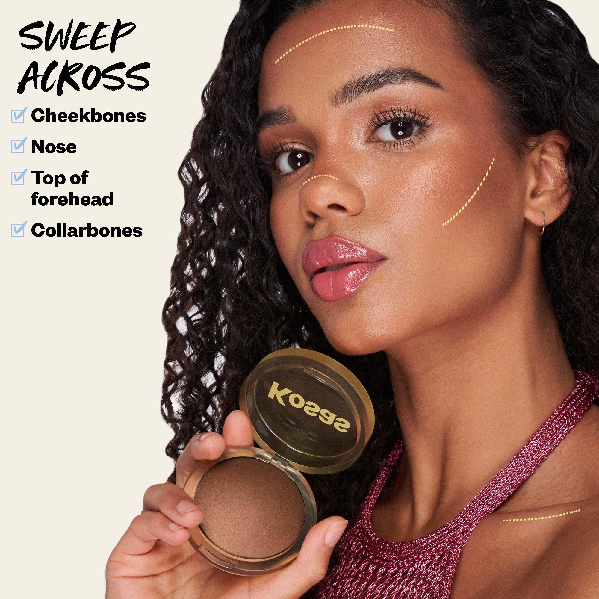 Kosas Sun Show Glowy Warmth Baked Bronzer - Contouring Powder for Cheekbones, Nose & Jawline - Enriched with Concentrated Fatty Acids - Talc-Free, Vegan & Hypoallergenic - Escape KosasAu supplements