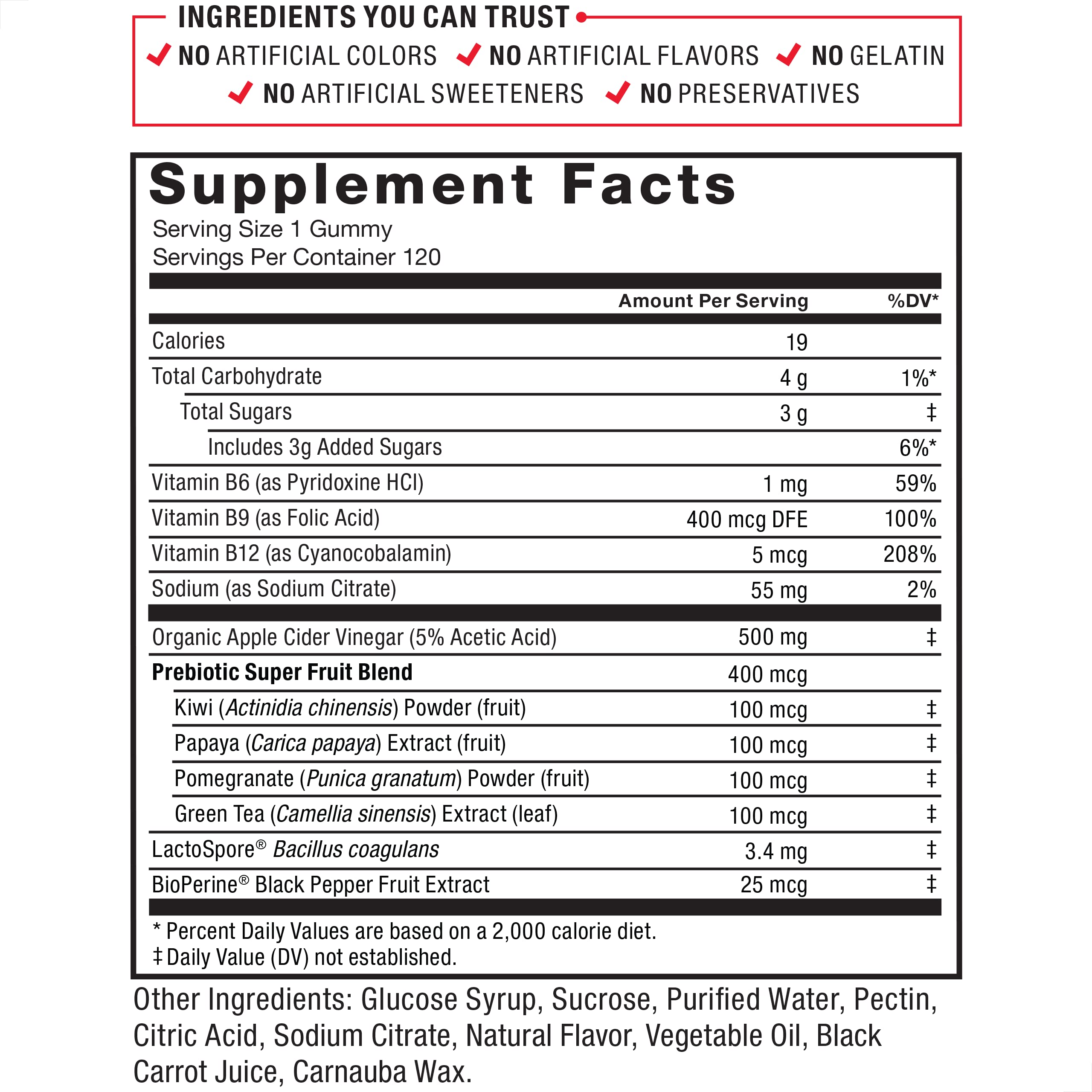 FORCE FACTOR ProbioSlim Apple Cider Vinegar Gummies, 3-Pack, with Organic Apple Force FactorUS supplements