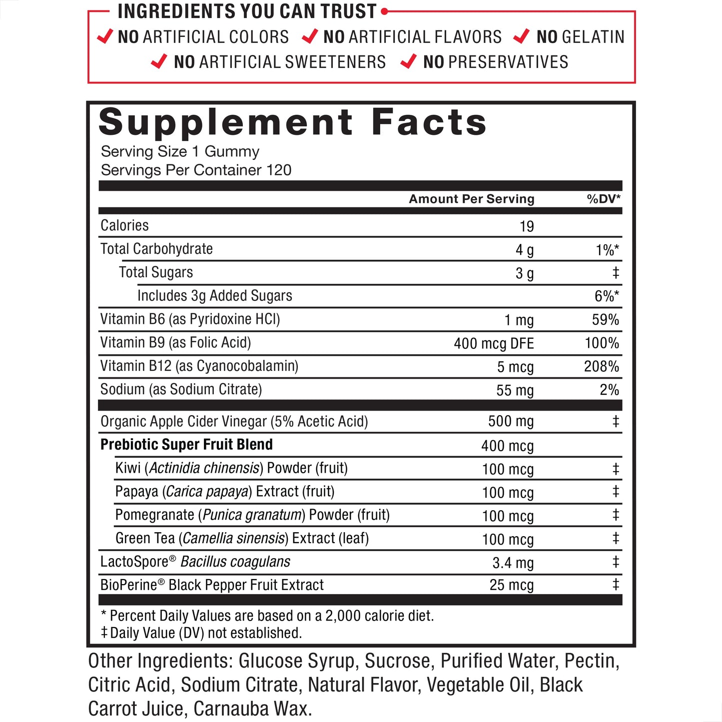 FORCE FACTOR ProbioSlim Apple Cider Vinegar Gummies Organic LactoSpore Prebiotics Force FactorUS supplements