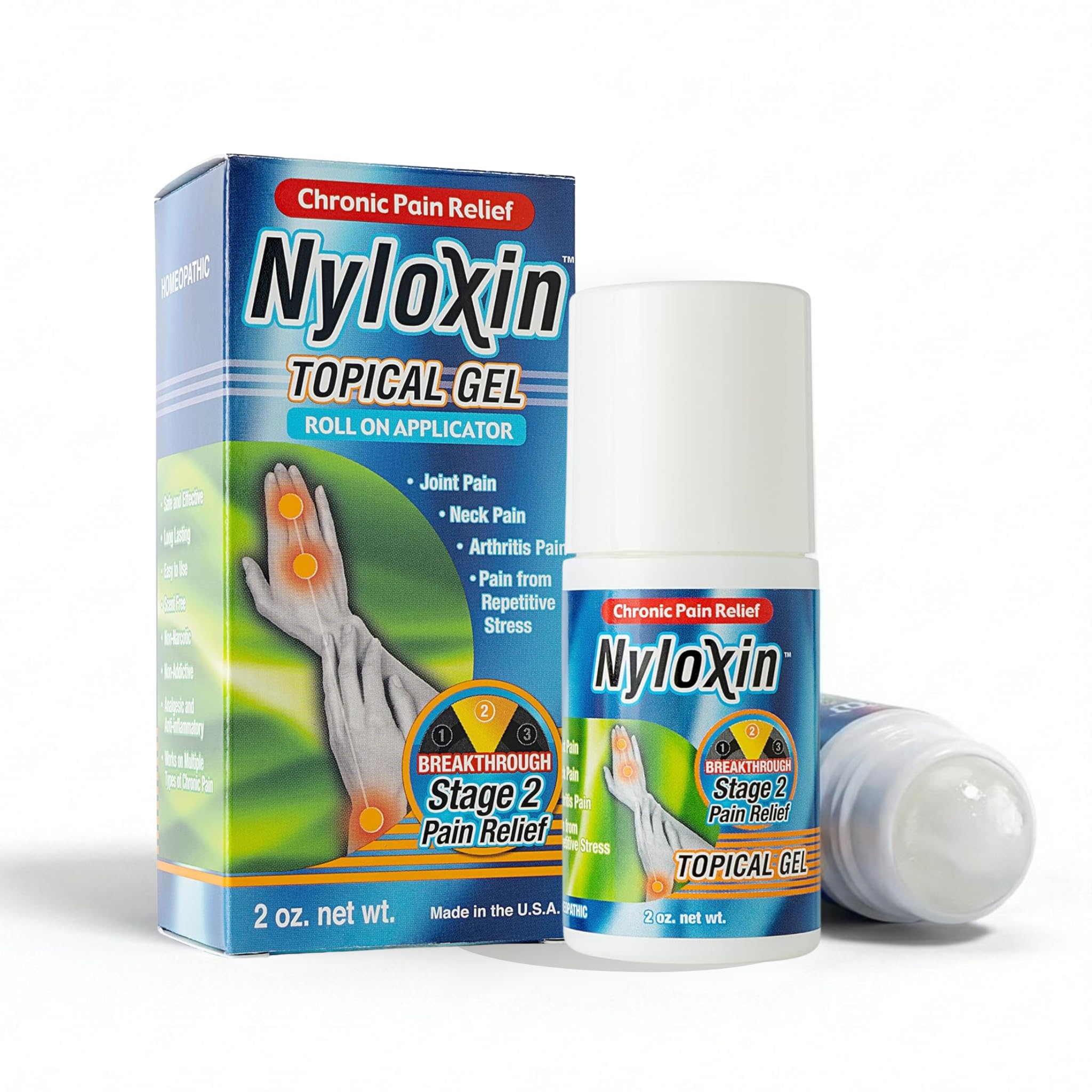 Nyloxin Extra Strength Roll-On Arthritis Pain Relief Gel, Back Pain Relief, Neuropathy Pain Relief, Nerve Pain Relief, Knee Pain Relief, Foot Pain Relief, Muscle Pain Relief, Joint Pain (2 oz) NyloxinAu supplements