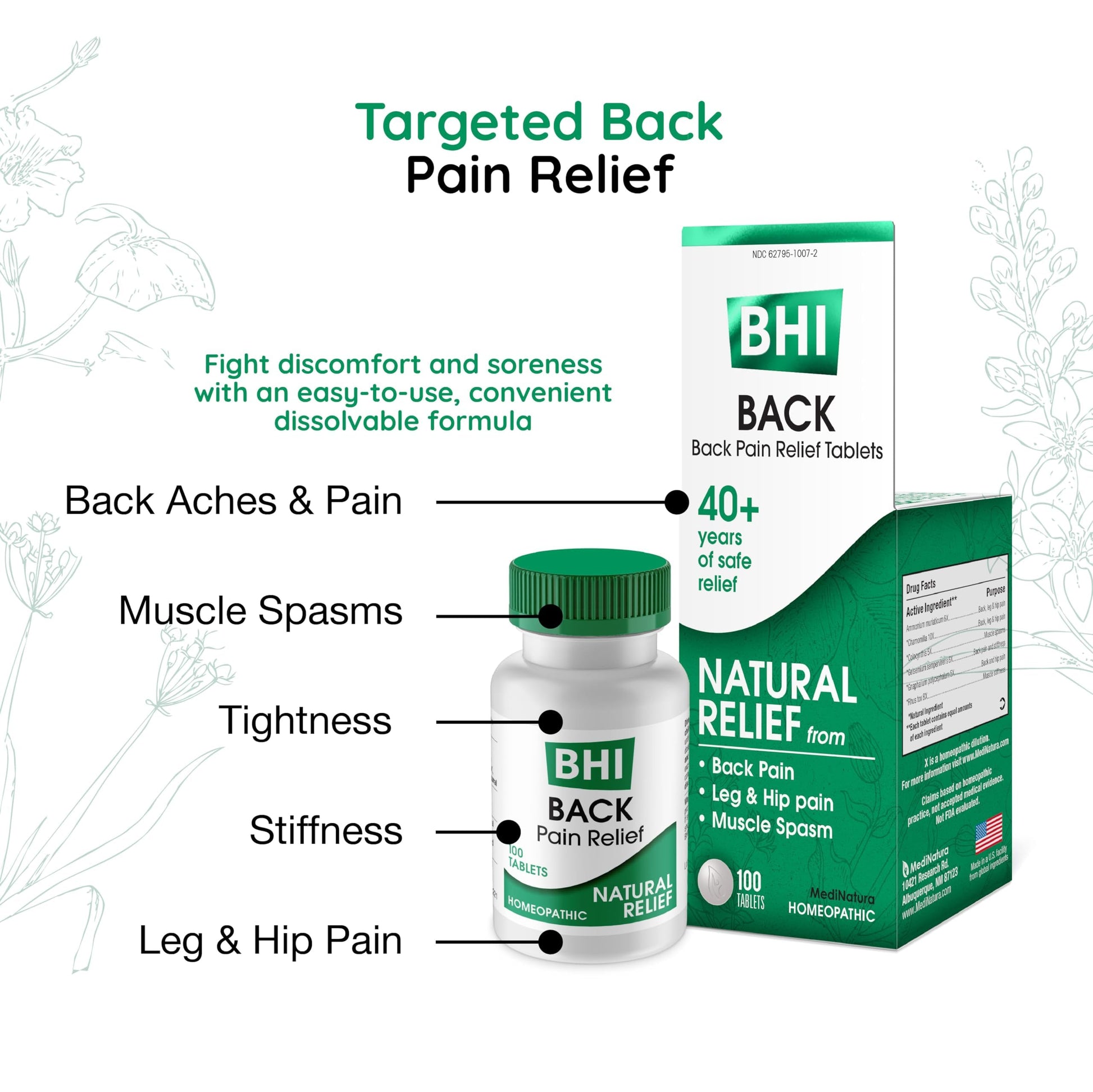 MediNatura BHI Back – Back Relief Tablets – Natural Homeopathic Formula for Muscle Stiffness & Muscle Spasms – Fast-Acting, Non-Drowsy – 100 Count MediNaturaAu supplements