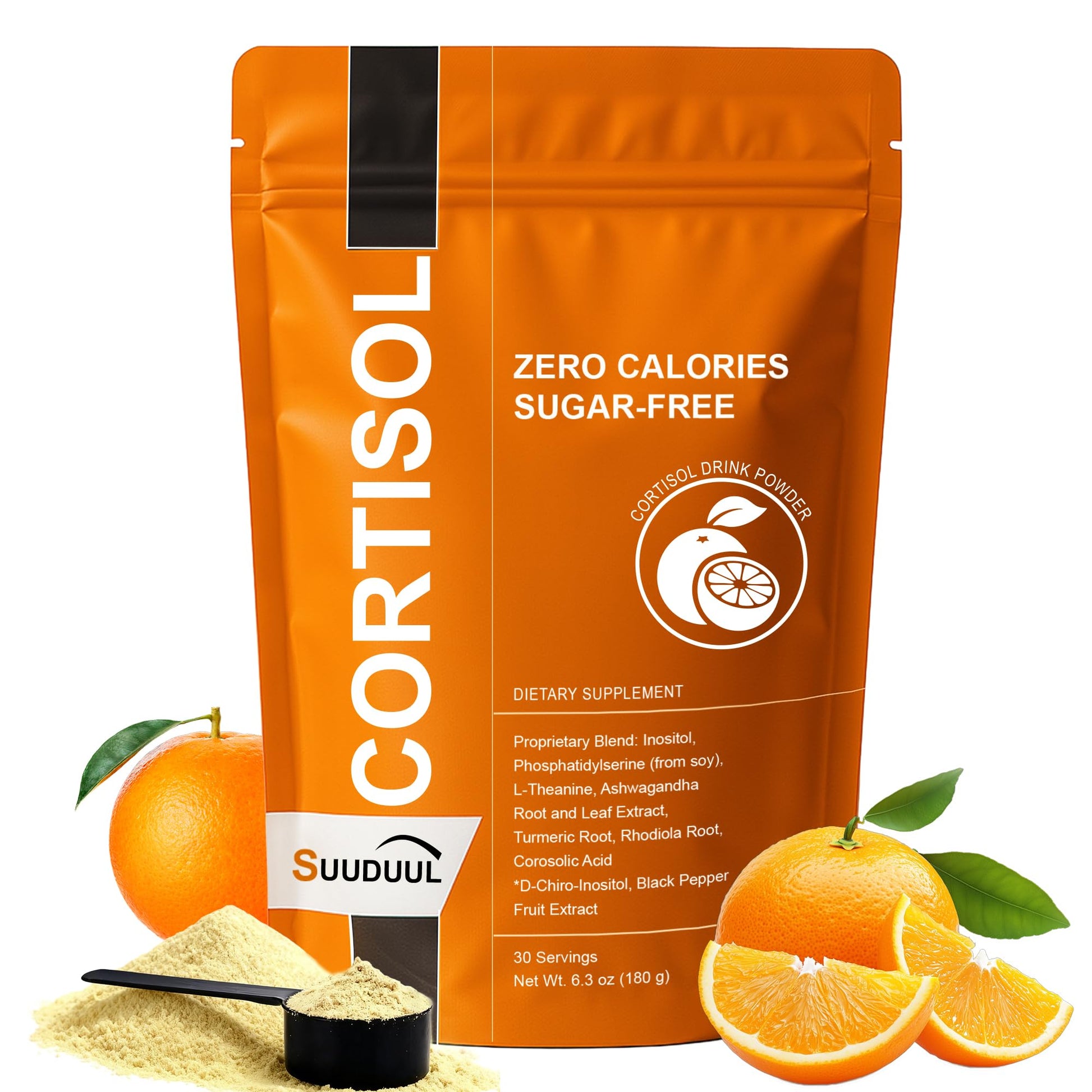 Cortisol Drink Mix | Cortisol Supplements for Women & Men | Ashwagandha, L-Theanine, Turmeric Root, Black Pepper Extract, Healthy Cortisol Levels, Mental Clarity SUUDUULAu supplements