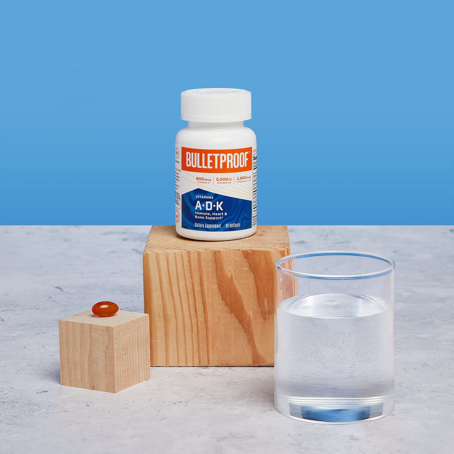 Vitamins A-D-K, 30 Softgels, 900mcg Vitamin A, with 5000 IU D3, K1, K2, K3, High Potency BulletproofUS supplements