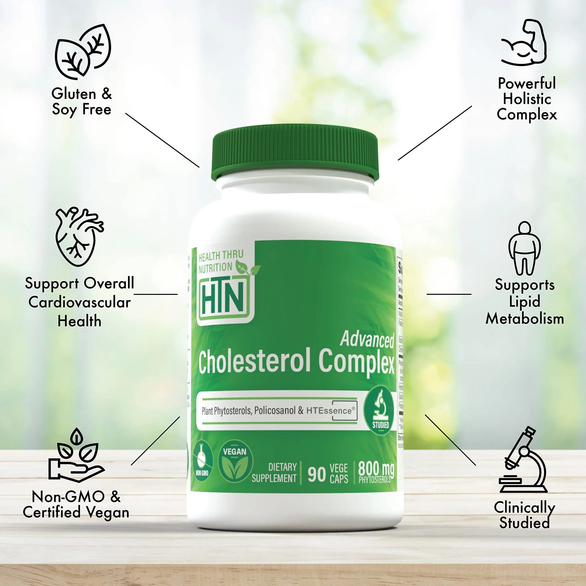 Health Thru Nutrition Advanced Cholesterol Complex | Heart Health Support & Lipid Metabolism with Phytosterols, Policosanol, Hydroxytyrosol, Chromium and More | Vegan, Non-GMO (Pack of 90) Health Thru NutritionAu supplements