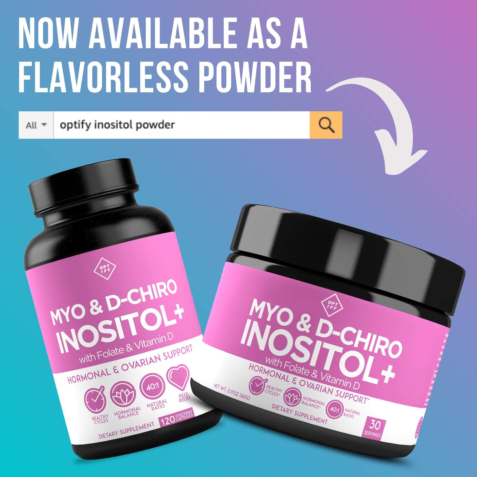 Premium Inositol Supplement - Myo-Inositol and D-Chiro Inositol Plus Folate and Vitamin OptifyUS supplements