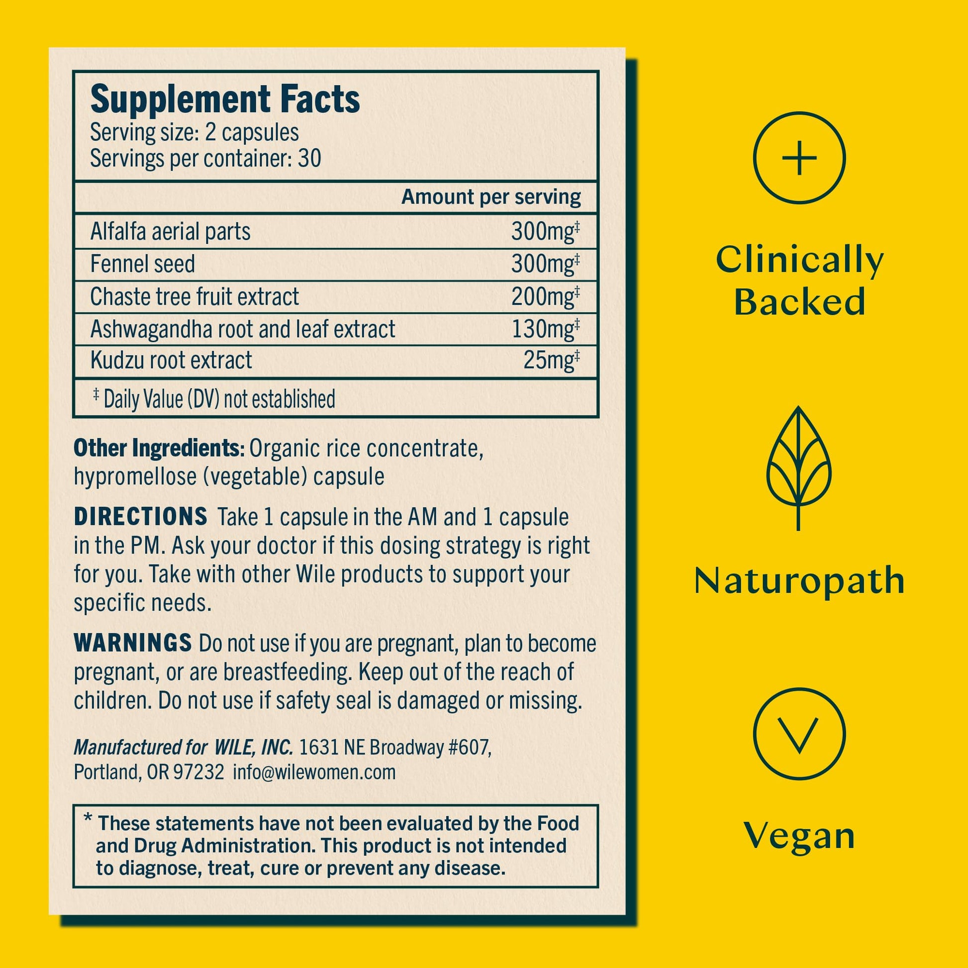 Wile Perimenopause Supplement for Women with Ashwagandha, Kudzu Root, Hops Extract WILEAu supplements