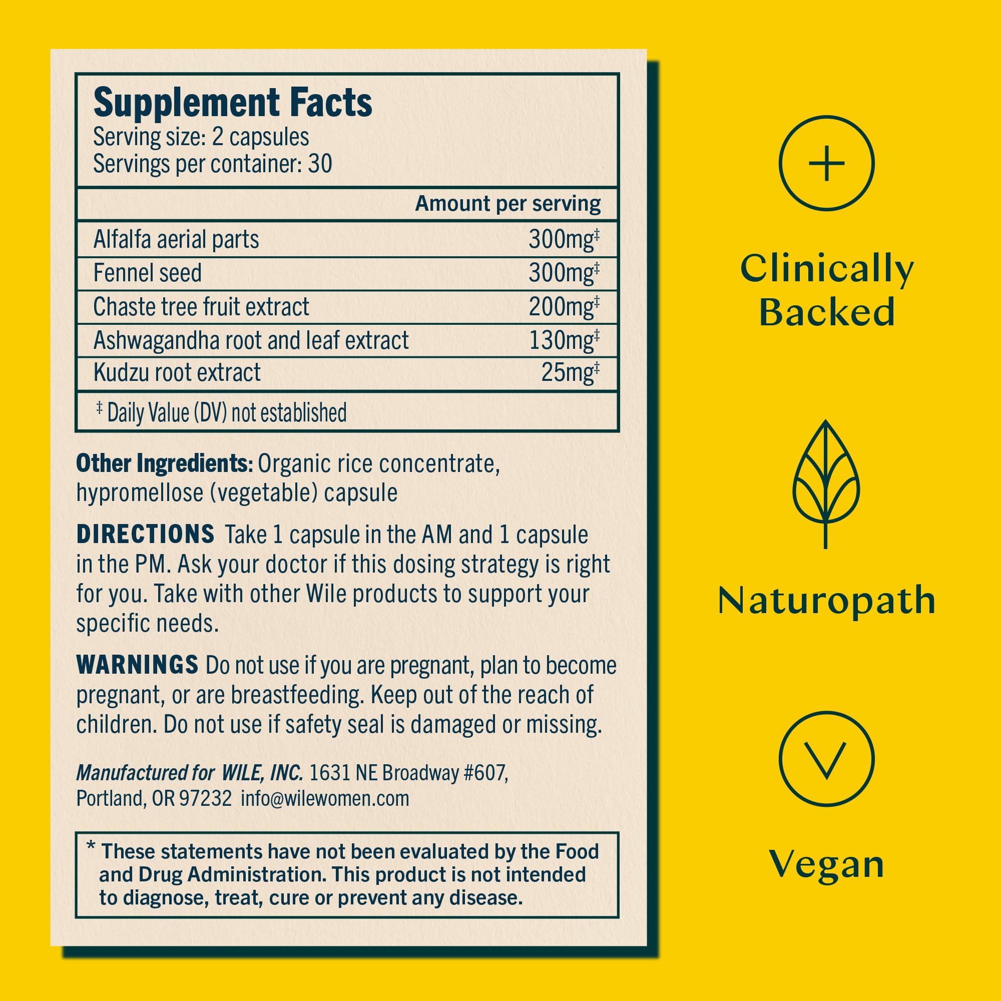 Wile Perimenopause Supplement for Women with Ashwagandha, Kudzu Root, Hops Extract WILEAu supplements