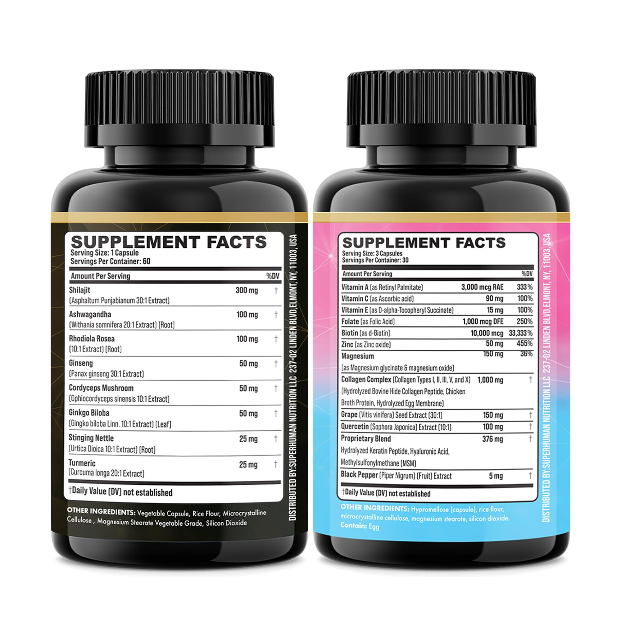 Parrox Adaptogen & Beauty Bundle – Rhodiola, Panax Ginseng, Ashwagandha, Cordyceps, Turmeric, Collagen, Biotin, Keratin, MSM, Hyaluronic Acid, Zinc, Quercetin, Vitamin C, A & E, Folate, Magnesium ParroxAu supplements