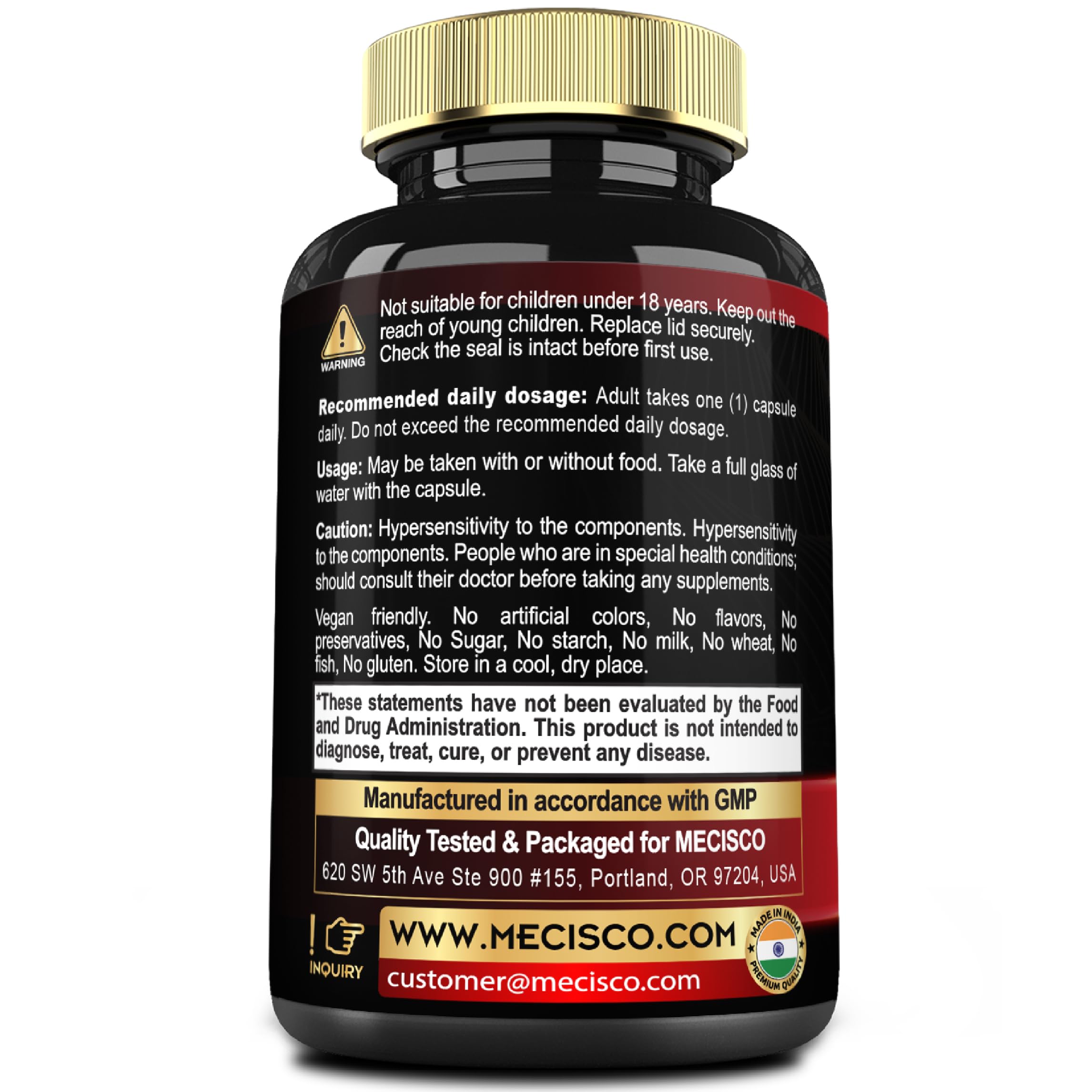 9in1 Cortisol Shield - Ashwagandha & Magnesium Glycinate, Rhodiola, Phosphatidylserine, L-Theanine, Licorice Root, St. John's Wort, Lions Mane - Mind & Mood, Restful Night Support - 60 Capsules MeciscoAu supplements