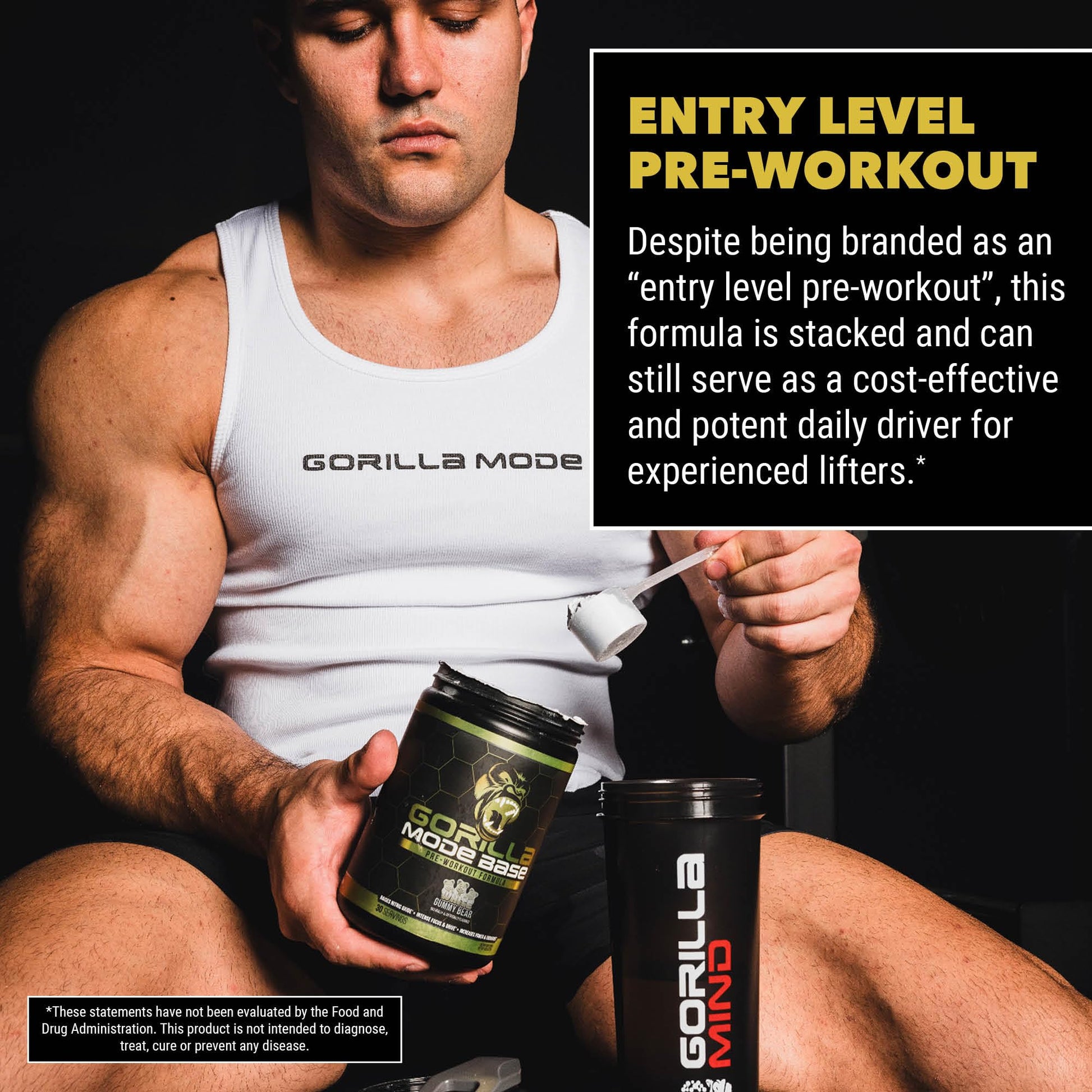 Gorilla Mode Base Pre Workout - Raises Nitric Oxide · Intense Focus & Drive · Endurance Gorilla MindAu supplements