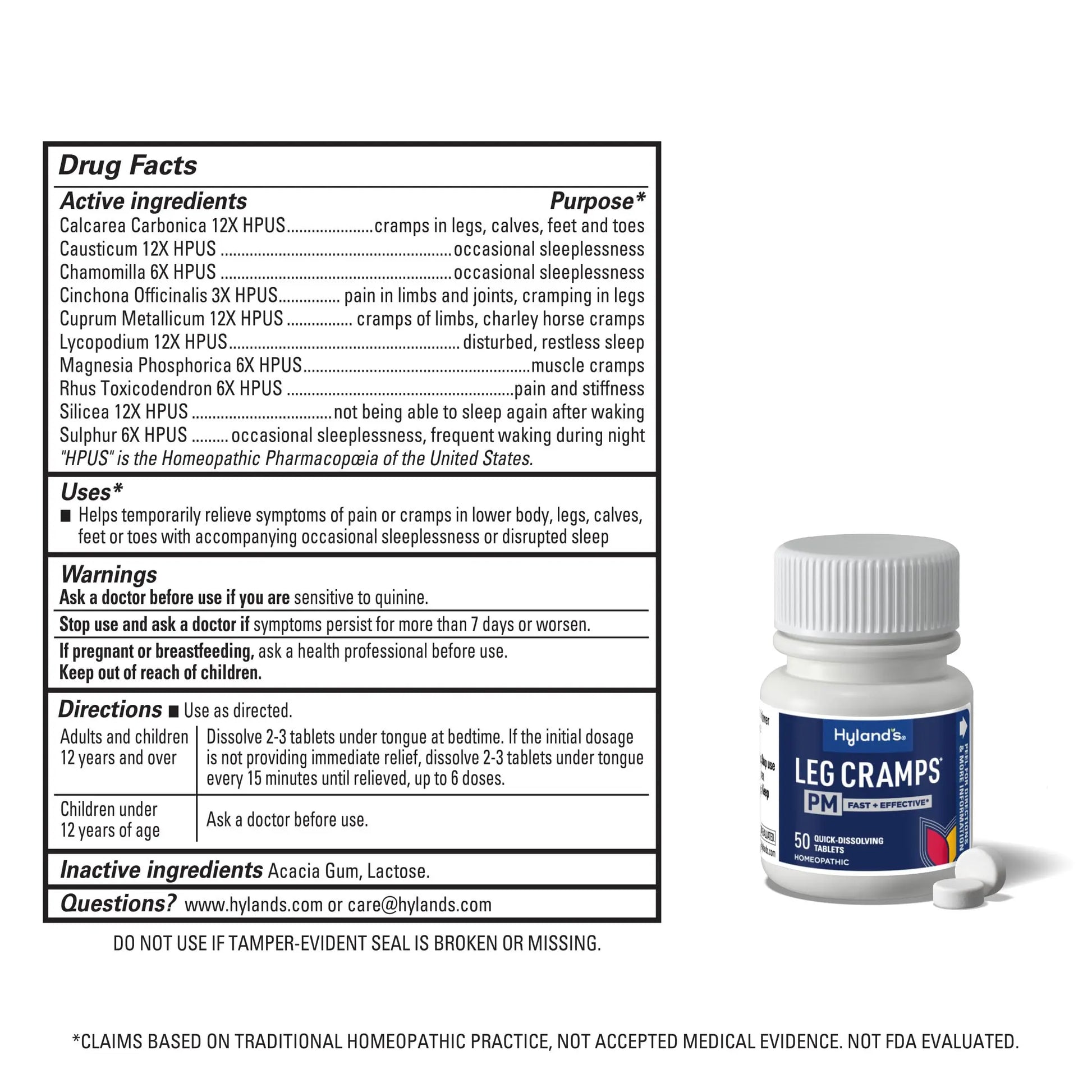 Hyland's Leg Cramps PM, Relief of Nighttime Leg, Calf, and Foot Cramps, 50 Quick-Dissolving Tablets 2-Pack (100 Total) Hyland'sAu supplements
