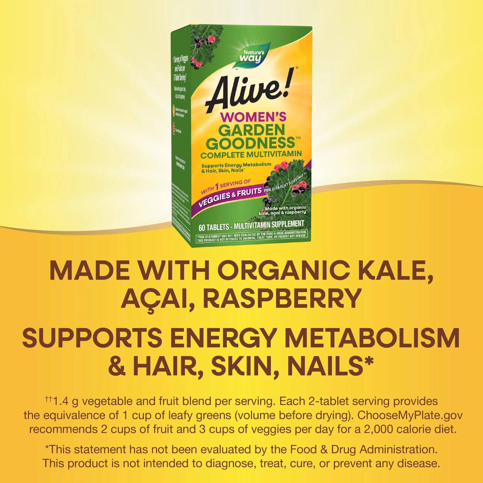 Nature's Way Alive! Garden Goodness Multivitamin for Women, High Potency B-Vitamins to Support Cellular Energy Nature's WayAu supplements