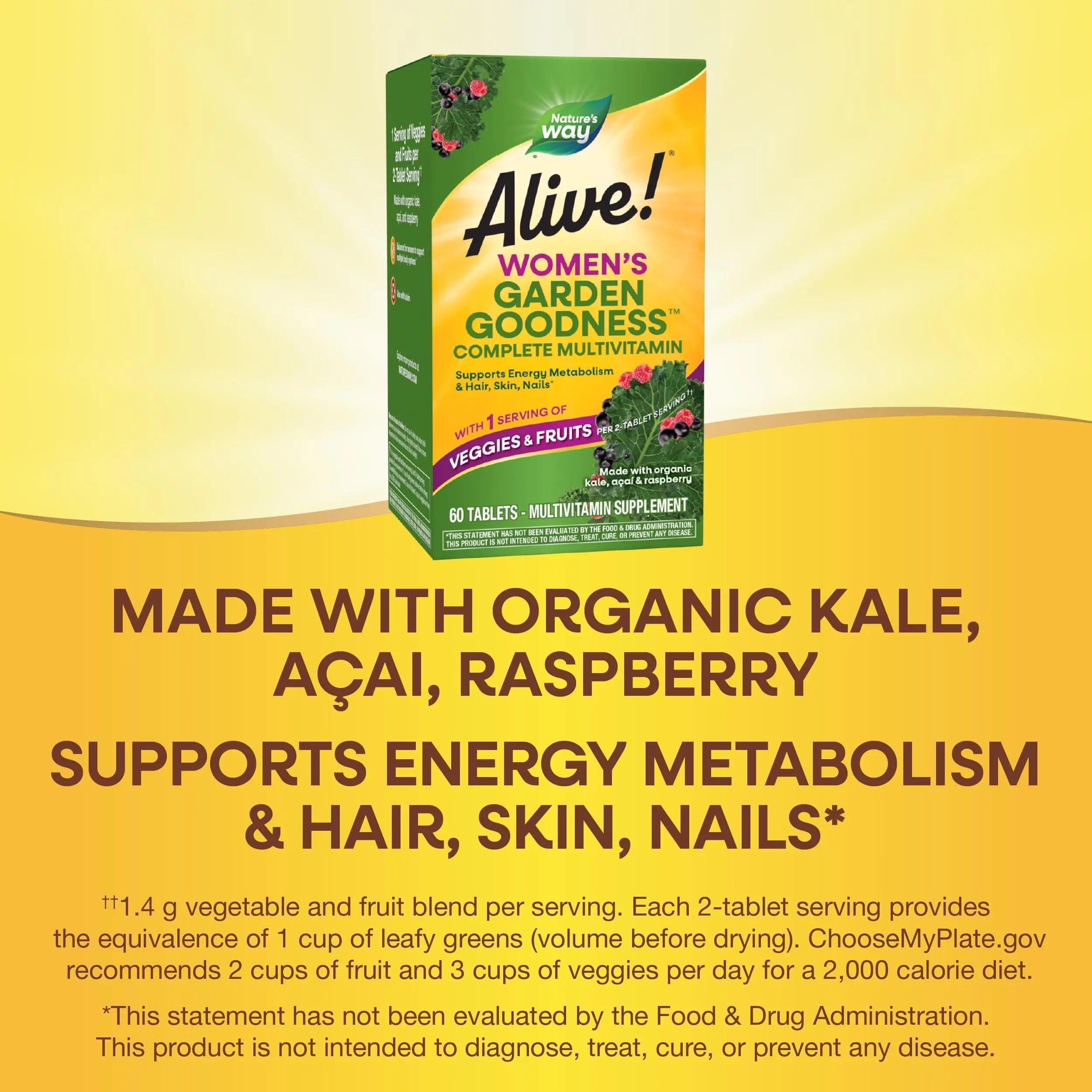 Nature's Way Alive! Garden Goodness Multivitamin for Women, High Potency B-Vitamins to Support Cellular Energy Nature's WayAu supplements