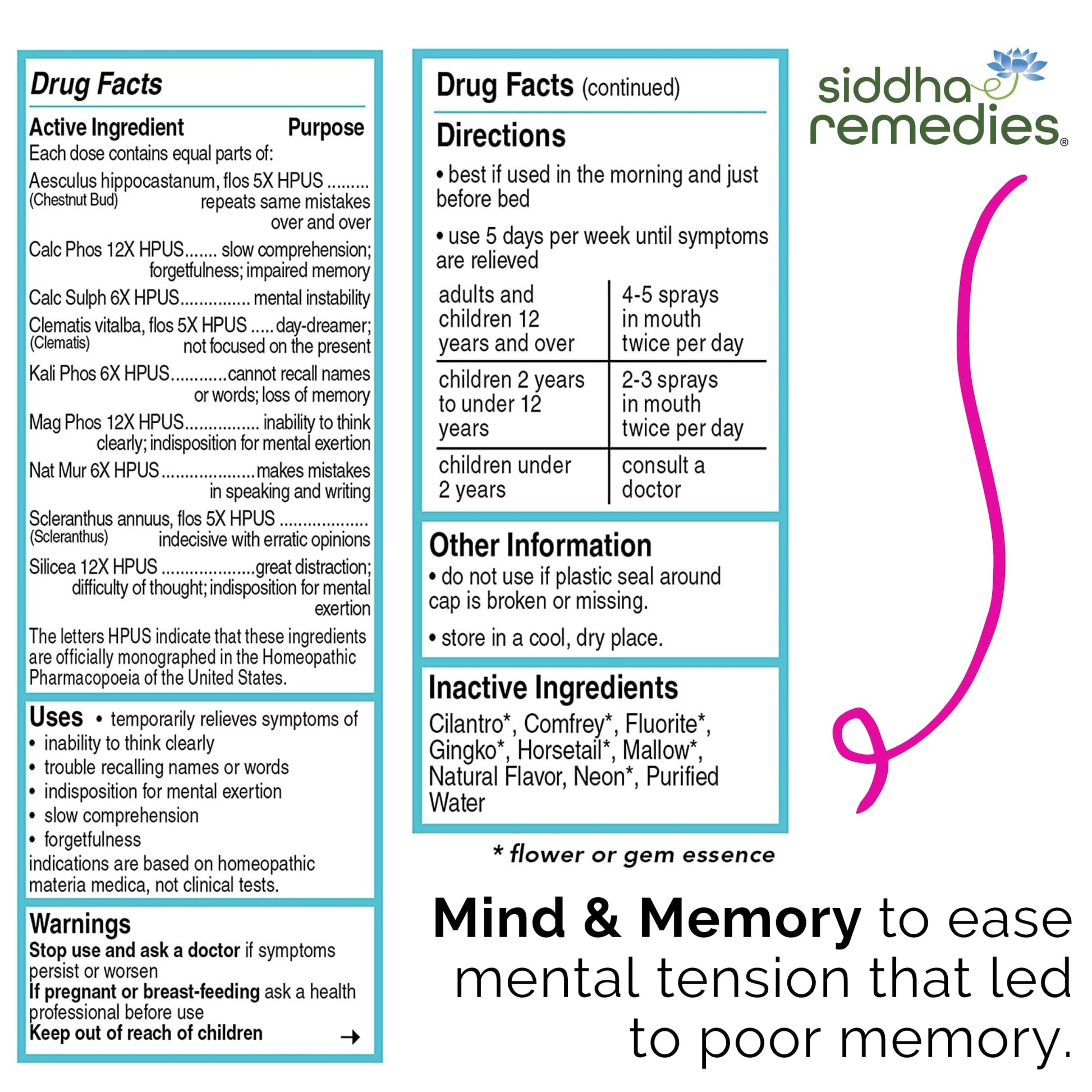 Siddha Remedies Mind & Memory Spray for Apathy, Indifference & Low Focus SiddhaAu supplements