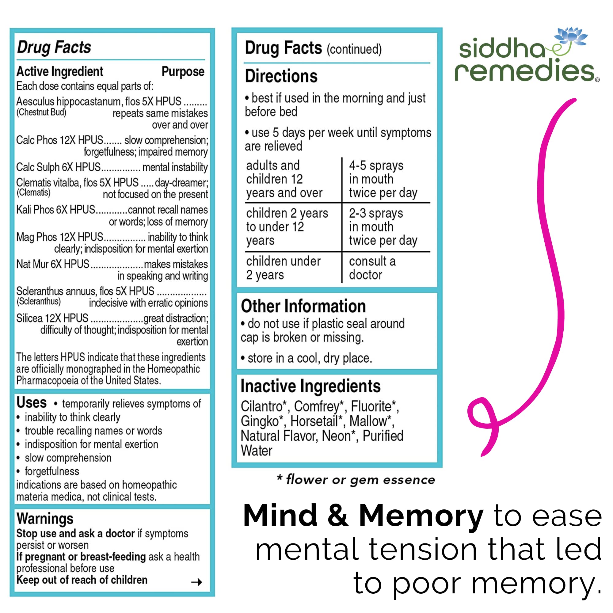 Siddha Remedies Mind & Memory Spray for Apathy, Indifference & Low Focus SiddhaAu supplements