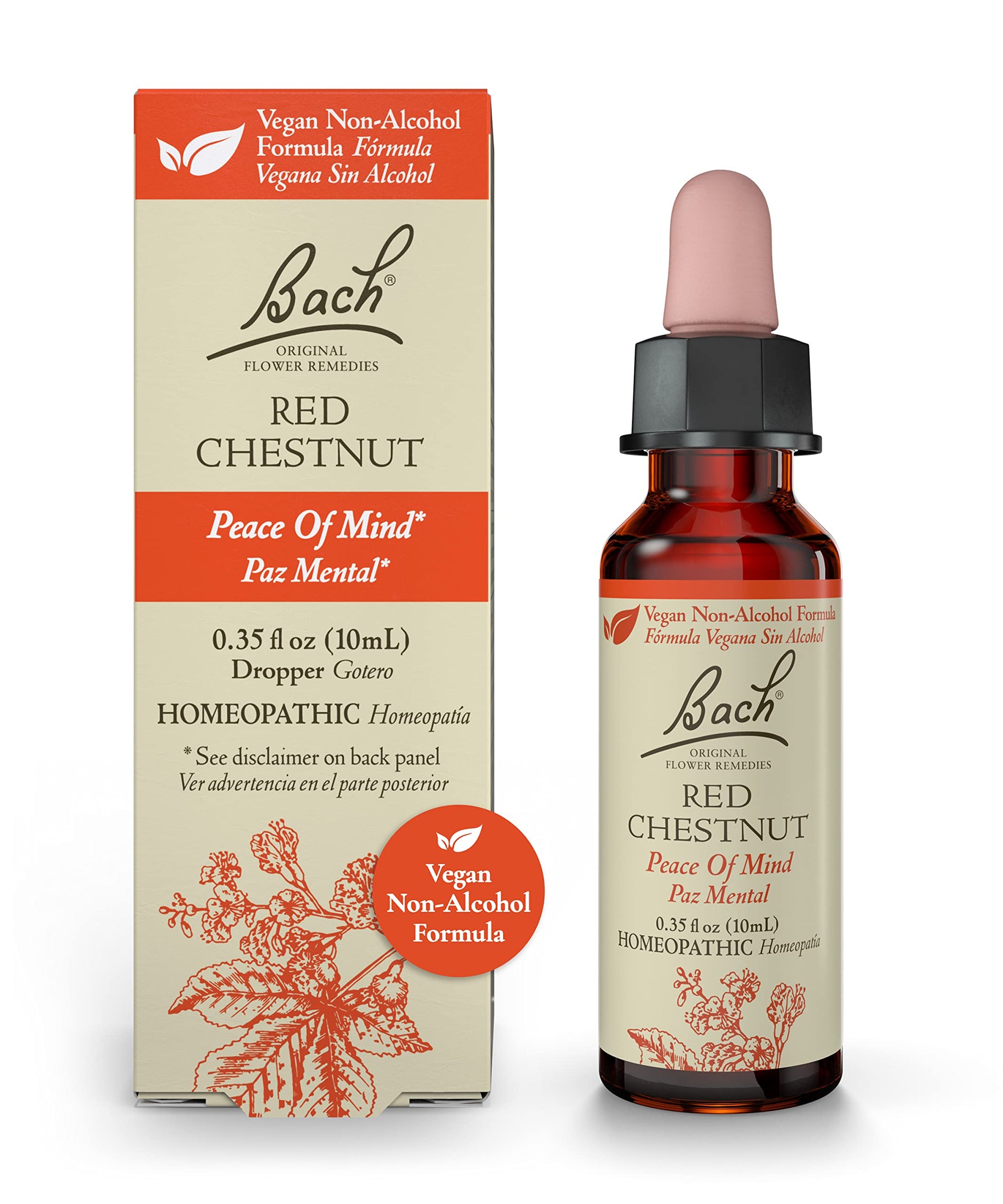 Bach Original Flower Remedies, Red Chestnut for Peace of Mind (Non-Alcohol Formula) BachAu supplements
