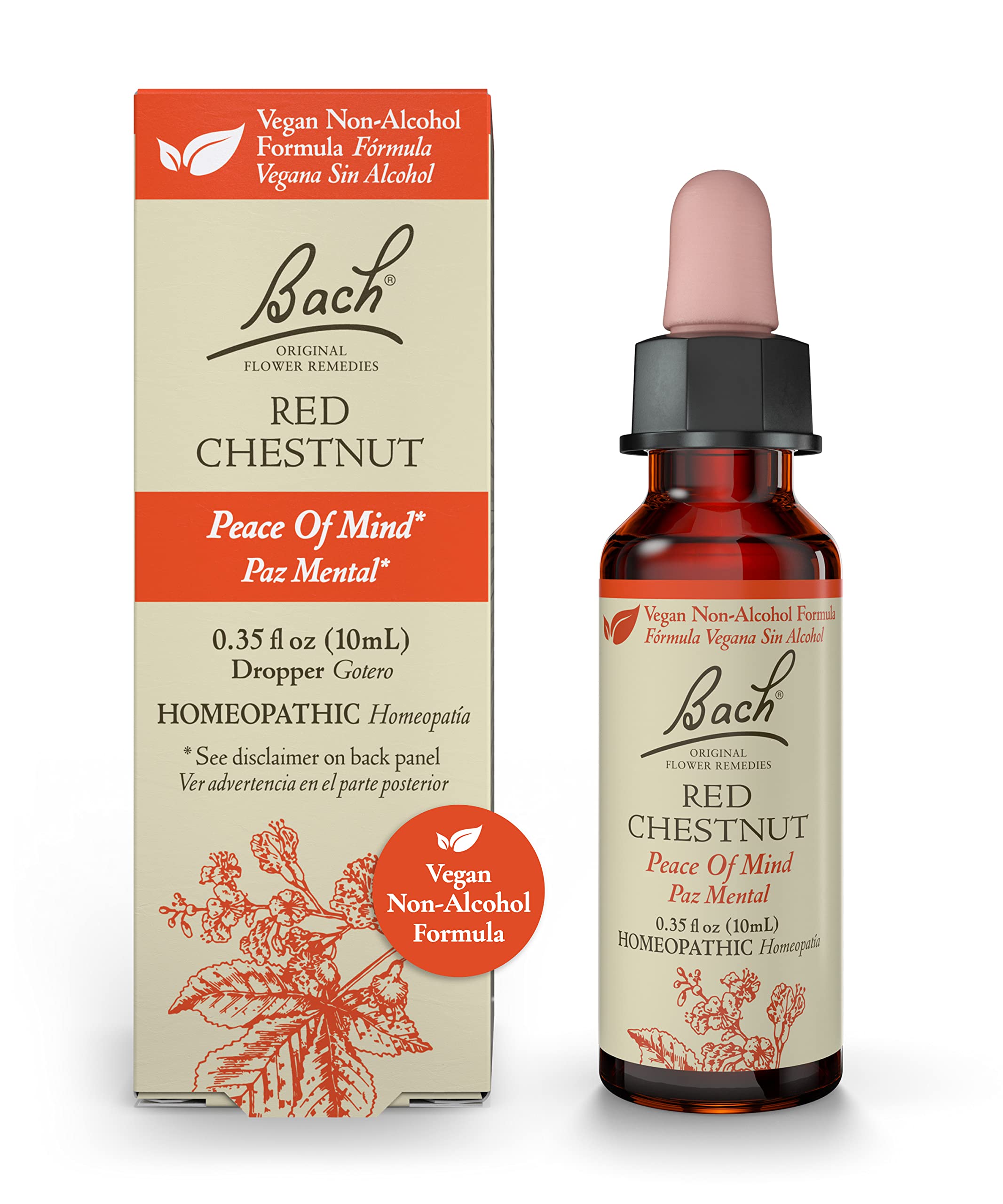 Bach Original Flower Remedies, Red Chestnut for Peace of Mind (Non-Alcohol Formula) BachAu supplements