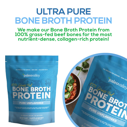 Paleovalley 100% Grass Fed Beef Bone Broth Protein Powder - Rich in Collagen Peptides PaleovalleyUS supplements