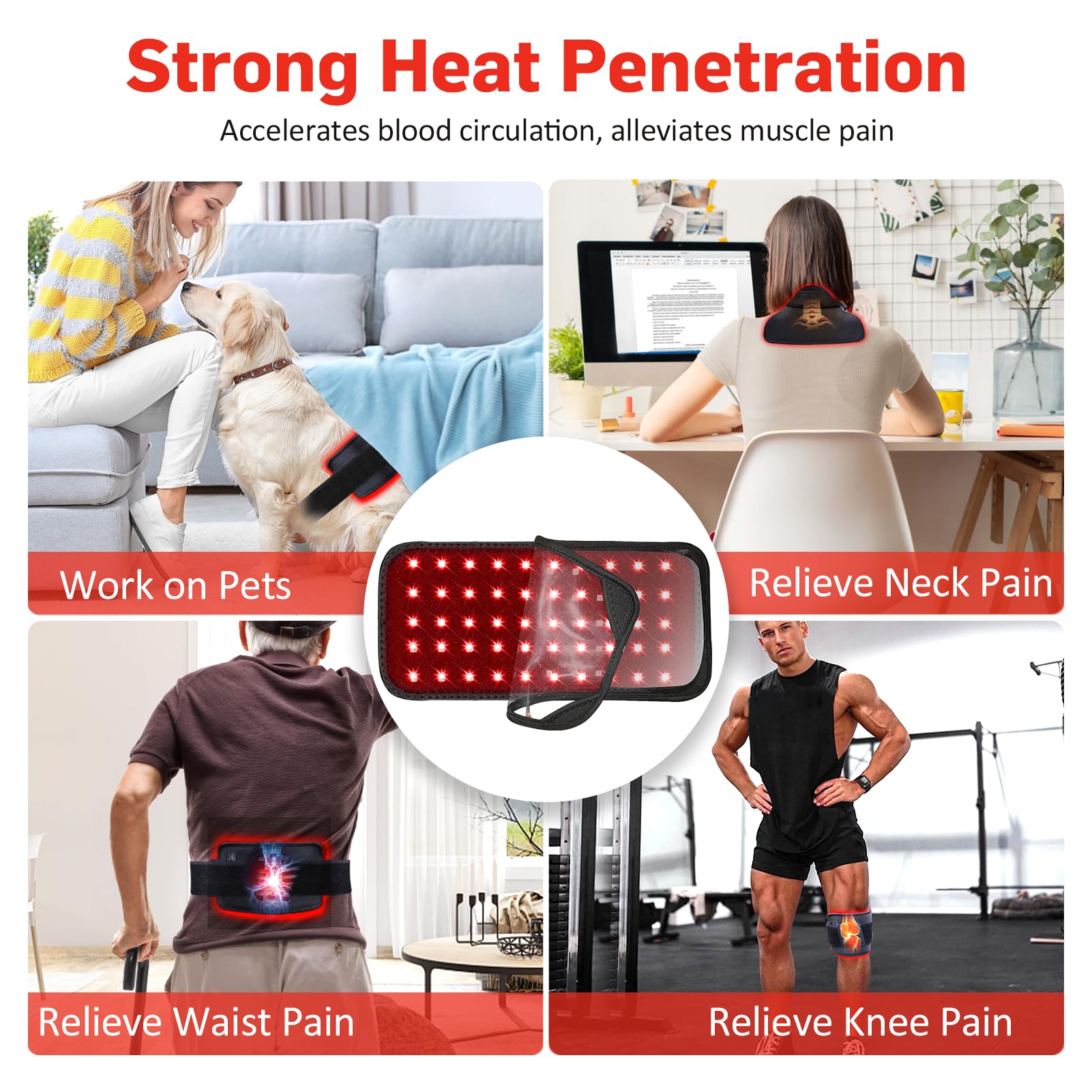 Red Light Therapy Belt, Infrared Light Therapy for Body, Wearable Wrap with Timer GMOWNWAu supplements