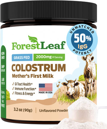 ForestLeaf Colostrum Powder 50% IgG Highest Concentration - Grass Fed Bovine ForestLeafUS supplements