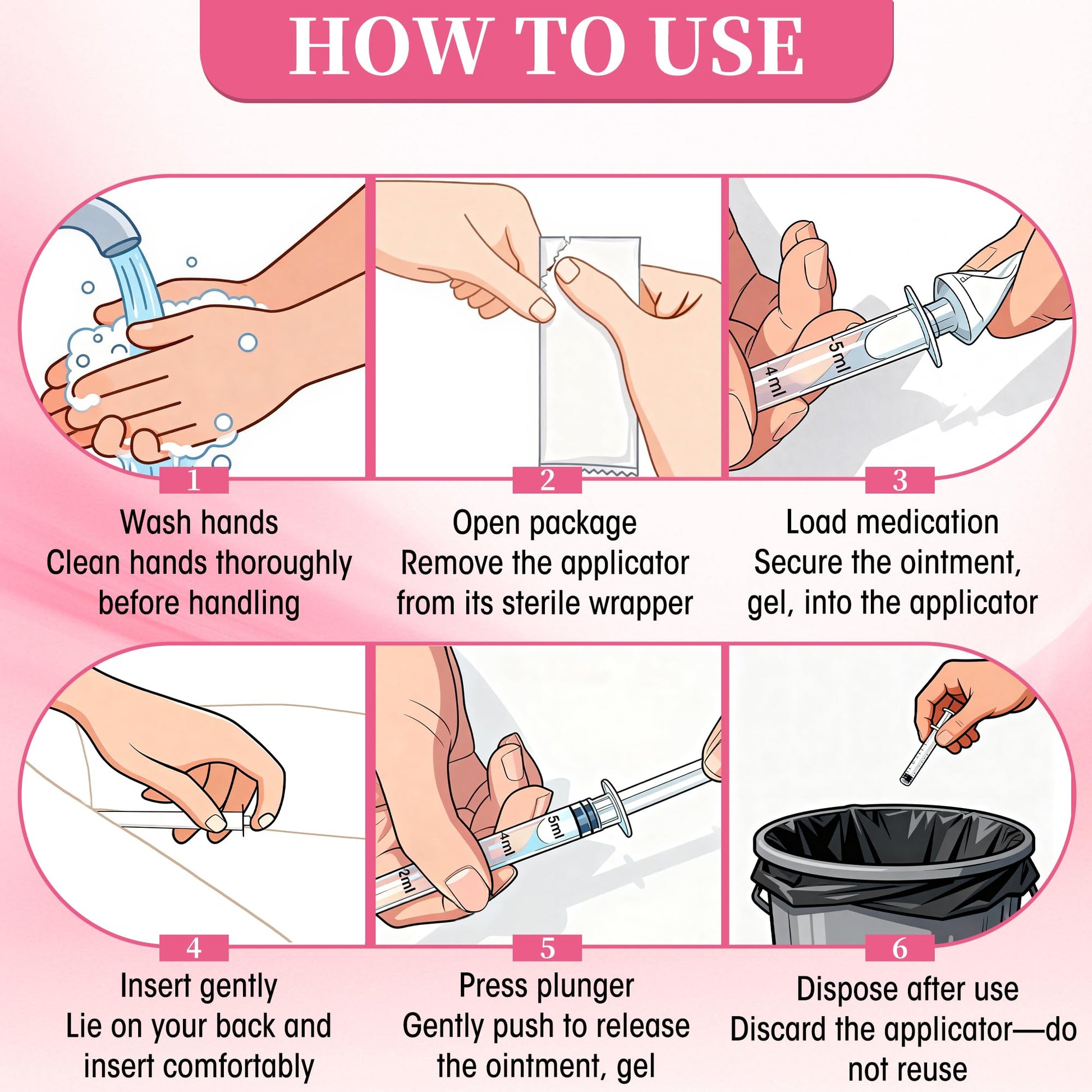Disposable Vaginal Suppository Applicator for Women – 8ml Lube Injector Syringes with Smooth Tip, Fits Most Creams Gels Pills Tablet Suppositories, Sterilized Individually Wrapped, Pack of 20 BeHerkUS supplements