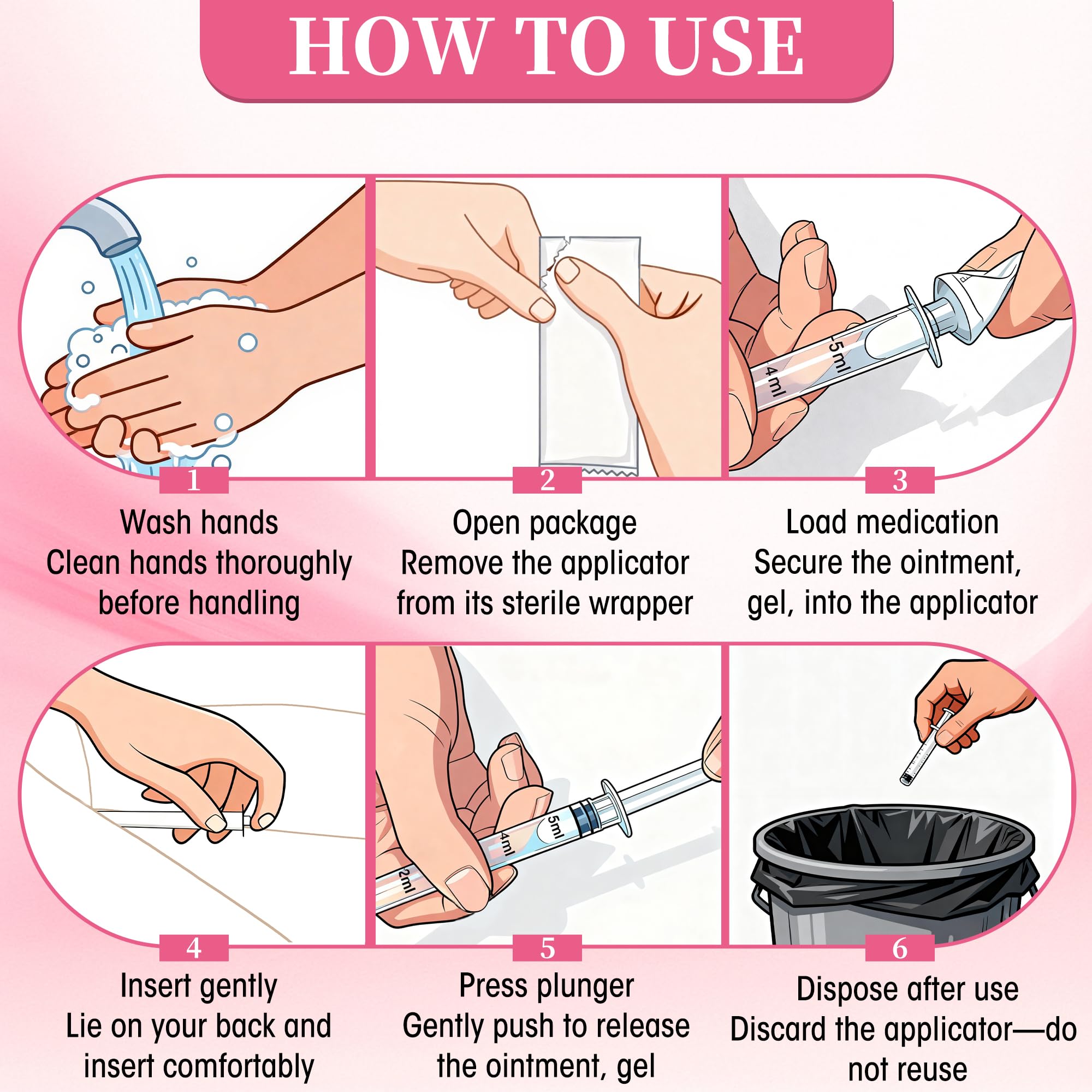 Disposable Vaginal Suppository Applicator for Women – 8ml Lube Injector Syringes with Smooth Tip, Fits Most Creams Gels Pills Tablet Suppositories, Sterilized Individually Wrapped, Pack of 20 BeHerkUS supplements