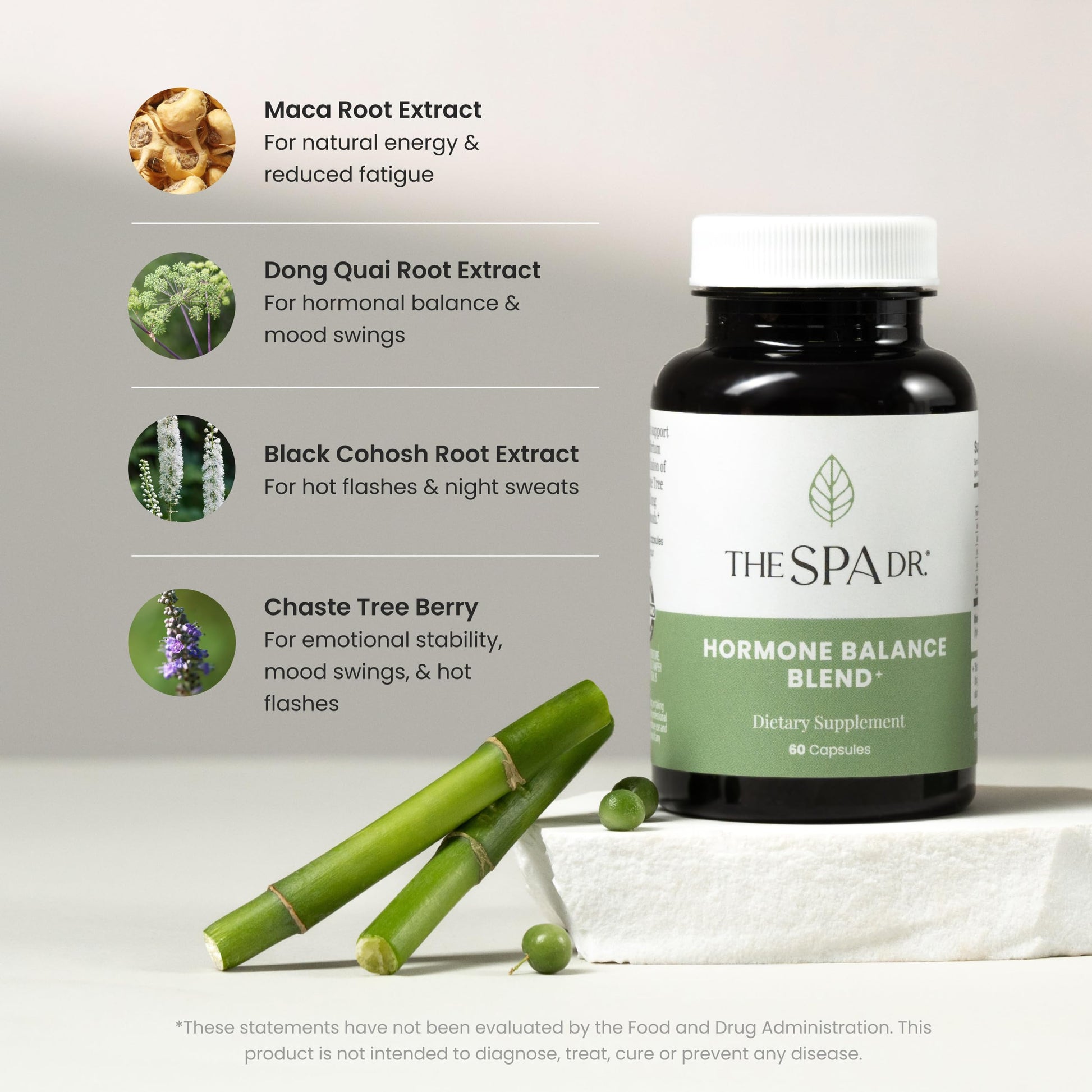 The Spa Dr. Hormone Balance for Women - Menopause Supplements for Women with Saw Palmetto, Chaste Tree Berry, Dong Quai for Night Sweats, Hot Flashes & Mood Swings - Menopause Support - 60 Capsules The Spa Dr.Au supplements