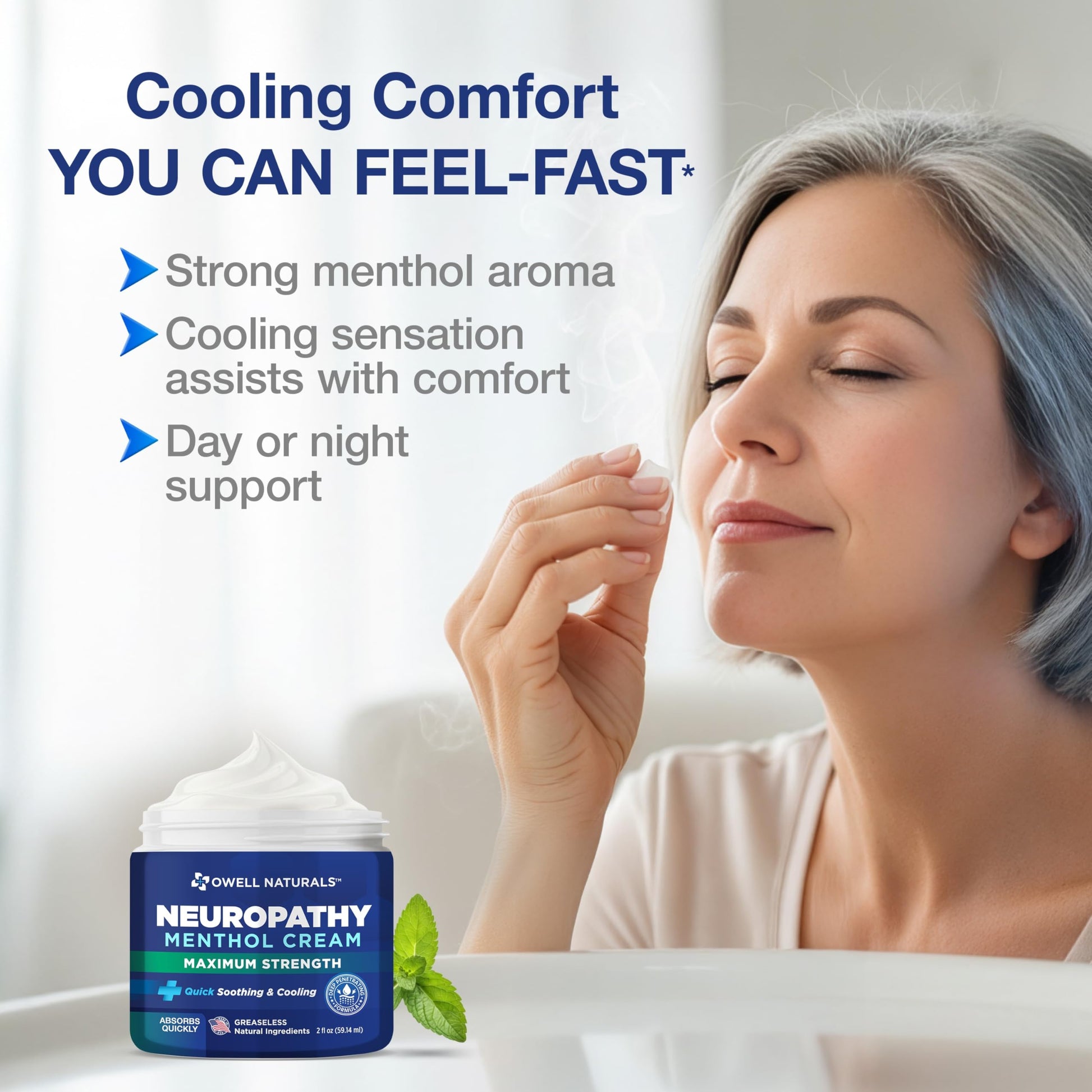 Owell Naturals Neuropathy Cream Extra Strength – Fast Absorbing Cooling for Leg, Feet & Hands – Advanced Soothing Formula with Aloe Vera, Arnica, MSM & Vitamin B6 – Made in USA, 2 fl oz Owell NaturalsAu supplements