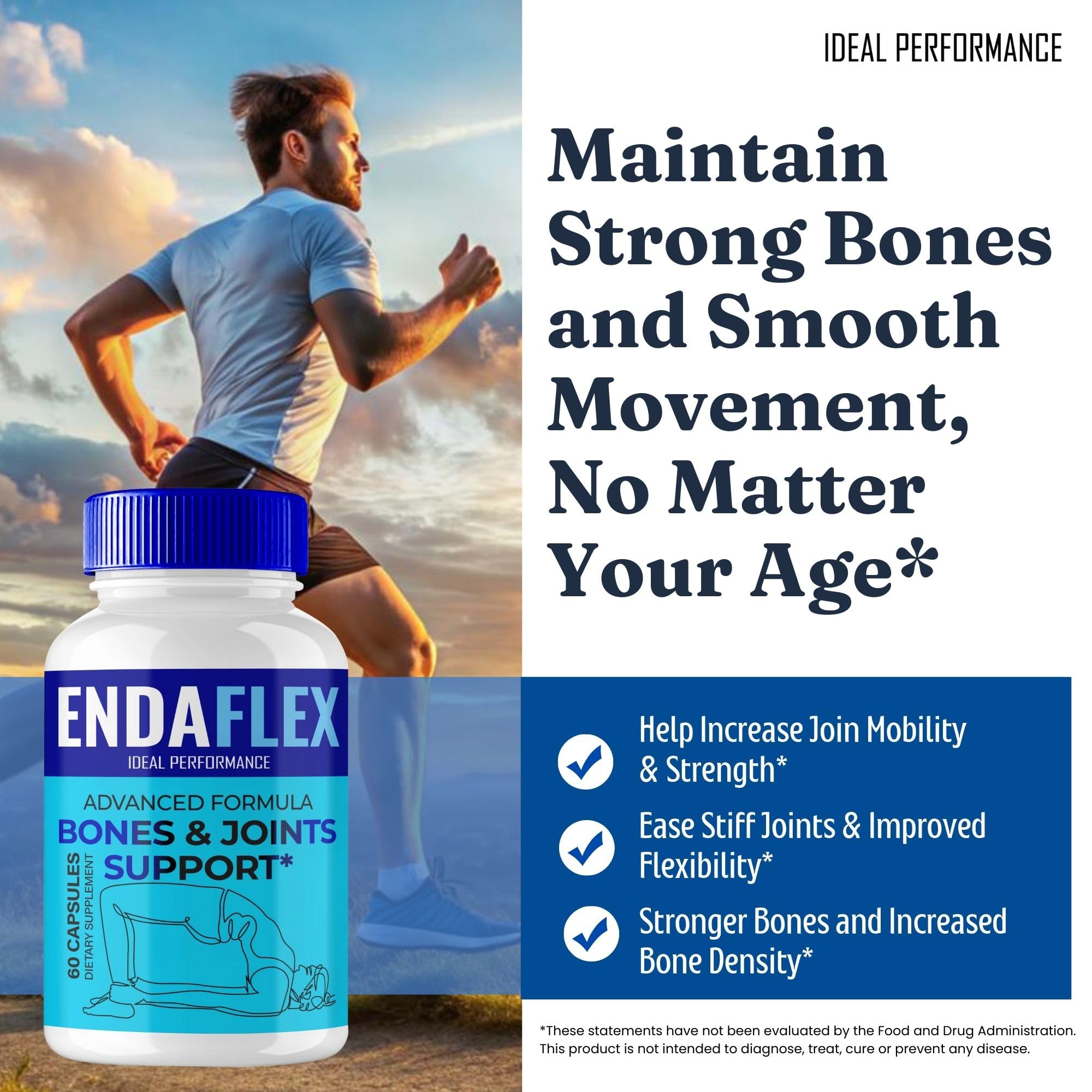 Endaflex Capsules, Advanced Joint Support Supplement Pills for Mobility and Comfort - Maximum Strength, Official Enda Flex Joint Support All Natural Formula, Premium Enda-Flex Reviews (3 Pack) IDEAL PERFORMANCEAu supplements