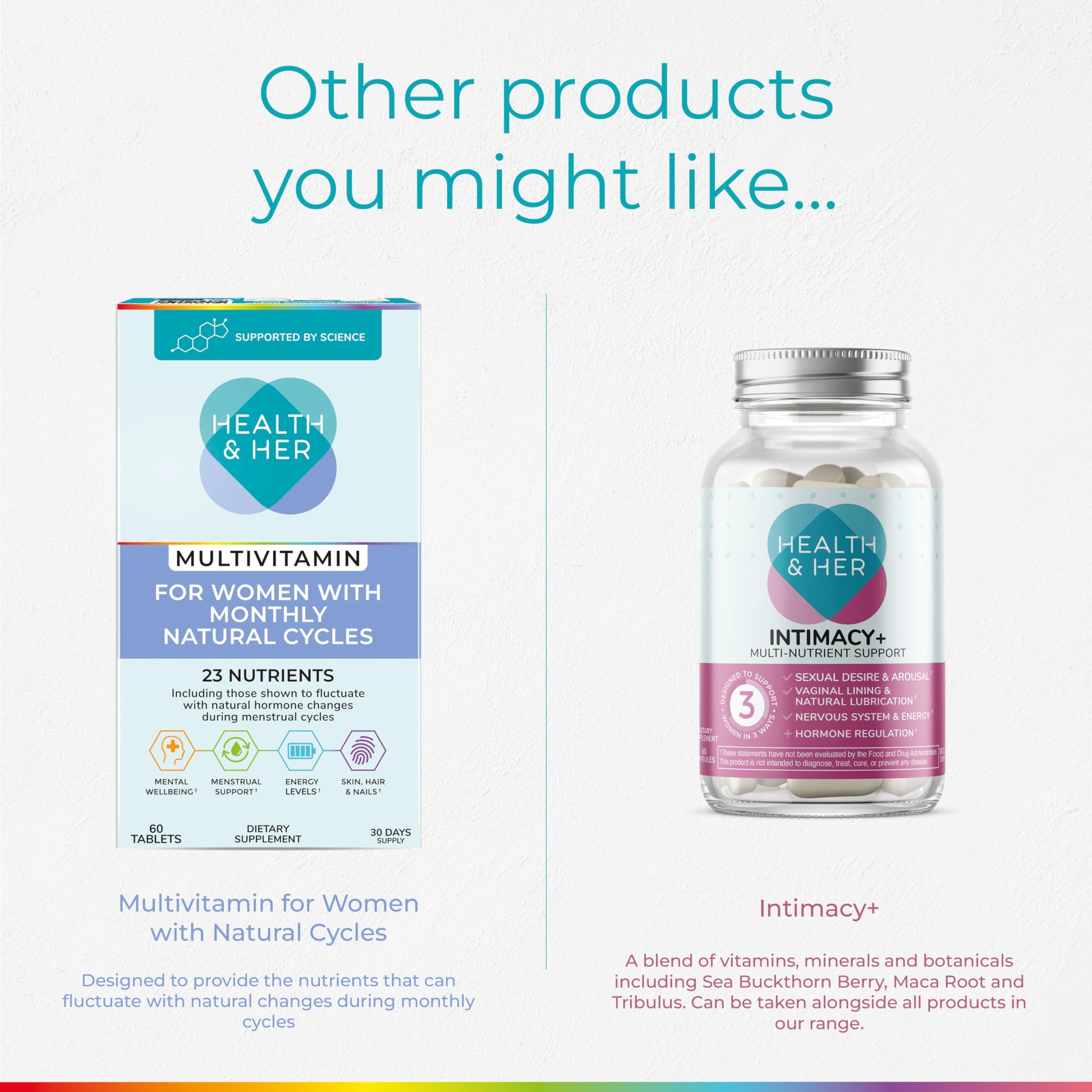 Health & Her Multivitamin Supplement for Women Taking Birth Control - Nutrition Support - 1 Month Supply, 60 Tablets - Vegan & Gluten Free Health and HerAu supplements