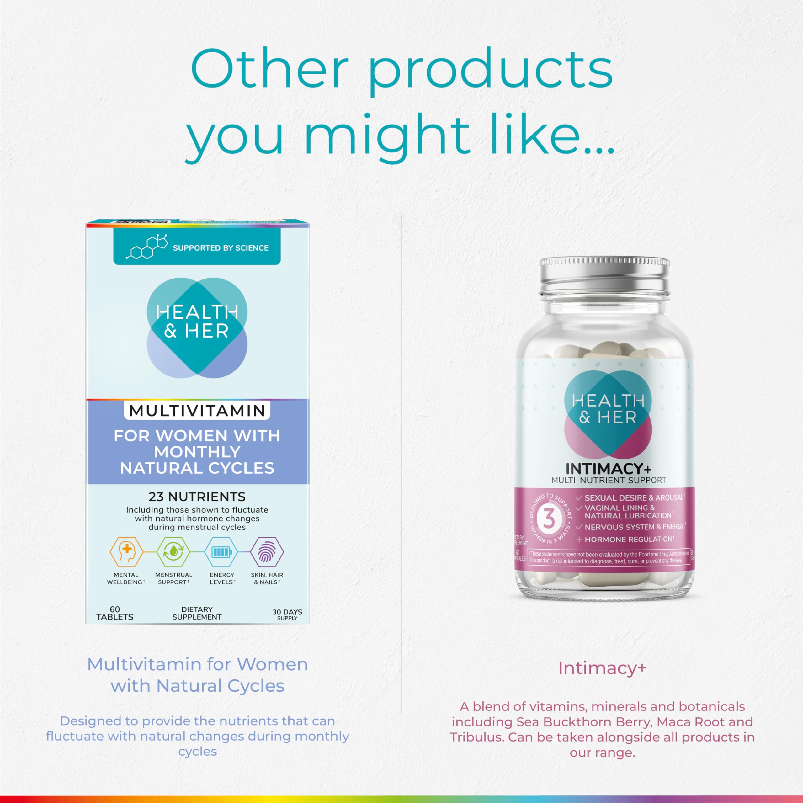 Health & Her Multivitamin Supplement for Women Taking Birth Control - Nutrition Support - 1 Month Supply, 60 Tablets - Vegan & Gluten Free Health and HerAu supplements