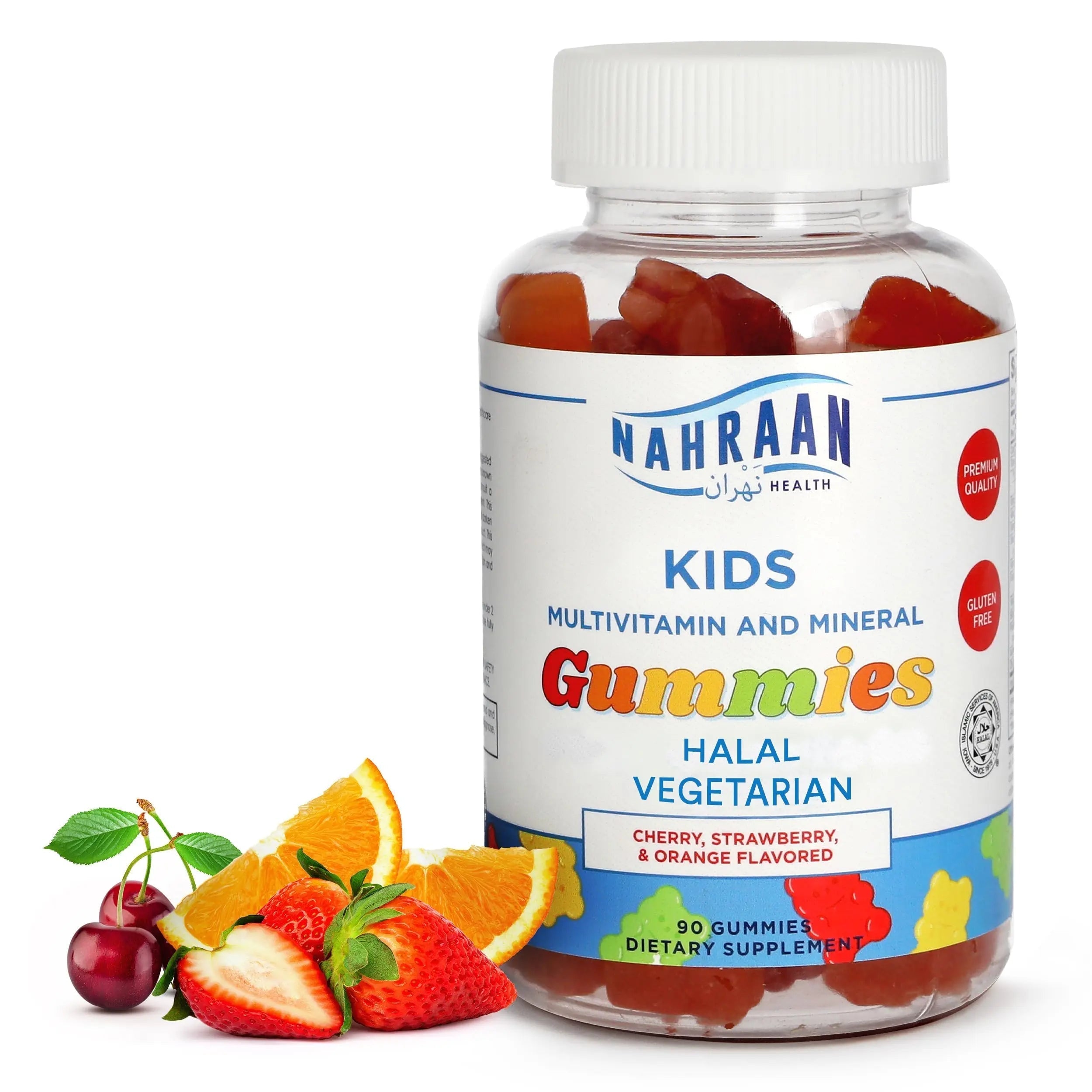 NAHRAAN HEALTH Halal Vitamins for Kids - Halal Multivitamins for Kids Vitamin A, C, D, E, B6, B12 - Non-GMO Vegetarian, Halal Gummies - 90 Count NAHRAAN HEALTHAu supplements
