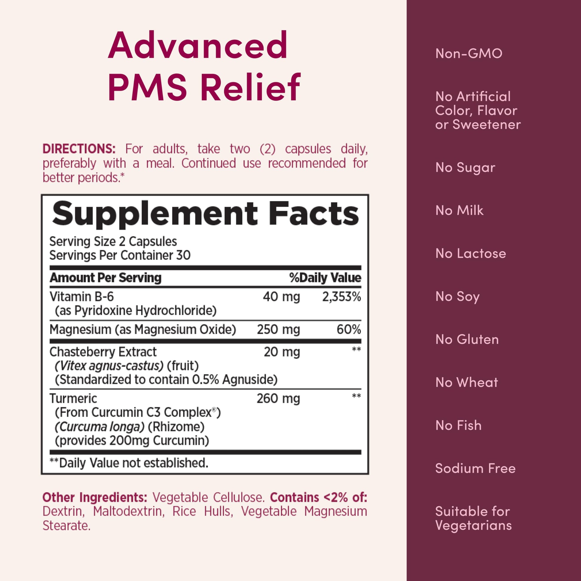 Nature’s Bounty Optimal Solutions Advanced PMS Relief for Menstrual Cycle Support, PMS Support Supplement for Women, Bloating Relief – Chasteberry, Hormone-Free, 60 Vegetarian Capsules Nature's BountyAu supplements