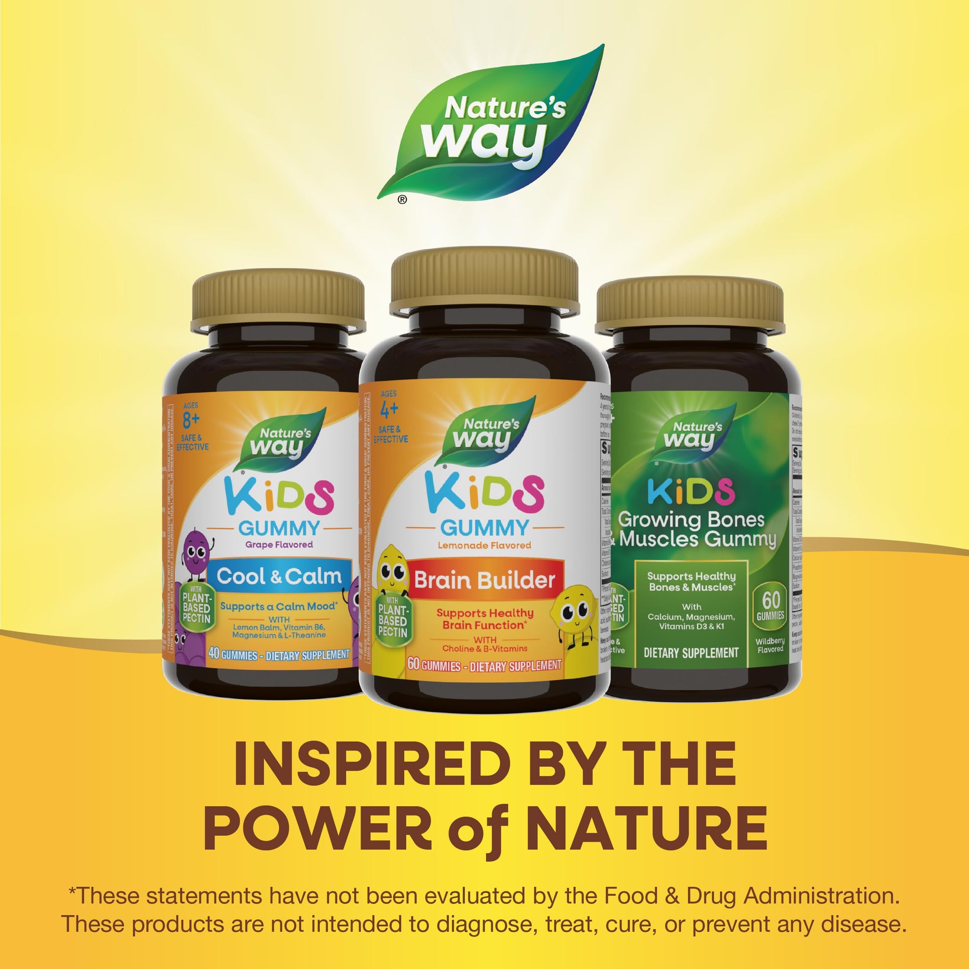 Nature's Way Kids Brain Supplement Gummies, Supports Healthy Brain Function*, Lemonade Flavored, 60 Gummies Nature's WayAu supplements